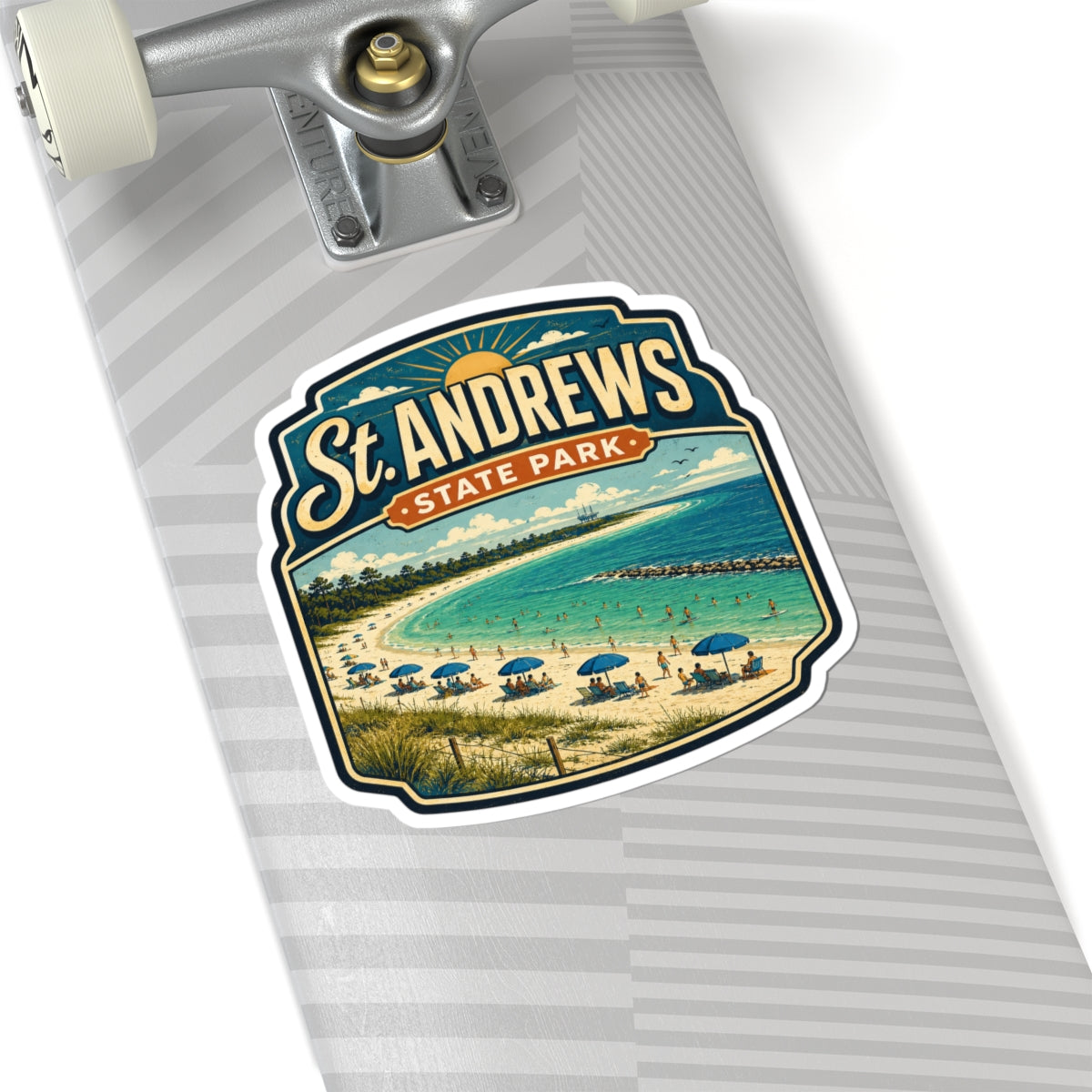 St. Andrews State Park Vintage Beach Sticker — Retro Coastal Travel Decal