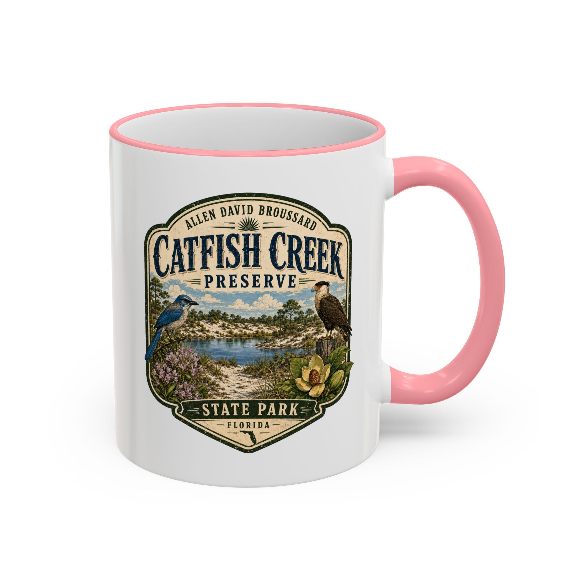 Catfish Creek Vintage Mug — Accent Rim & Handle 11oz/15oz