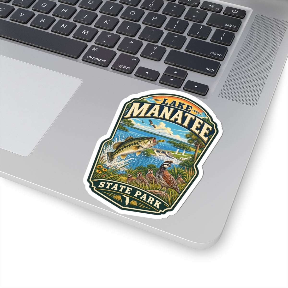 Lake Manatee State Park Sticker — Vintage Fishing & Wildlife Kiss-Cut Decal