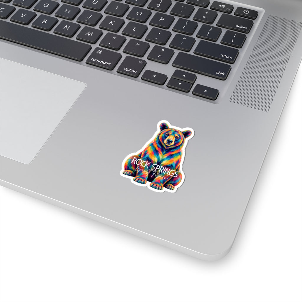 Florida Black Bear Rainbow Sticker — 'Rock Springs Guest Ranch' Kiss-Cut Vinyl