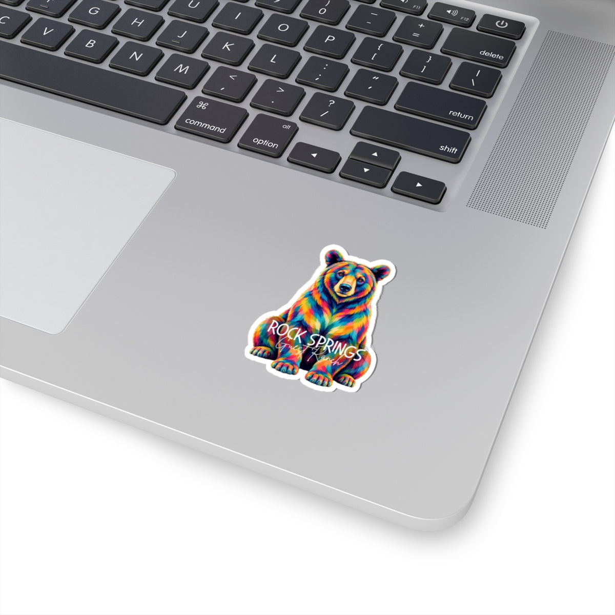 Florida Black Bear Rainbow Sticker — 'Rock Springs Guest Ranch' Kiss-Cut Vinyl