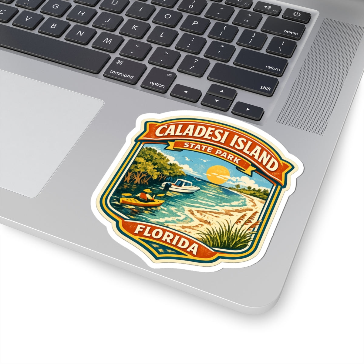 Caladesi Island State Park Florida Sticker — Retro Beach Badge Kiss-Cut
