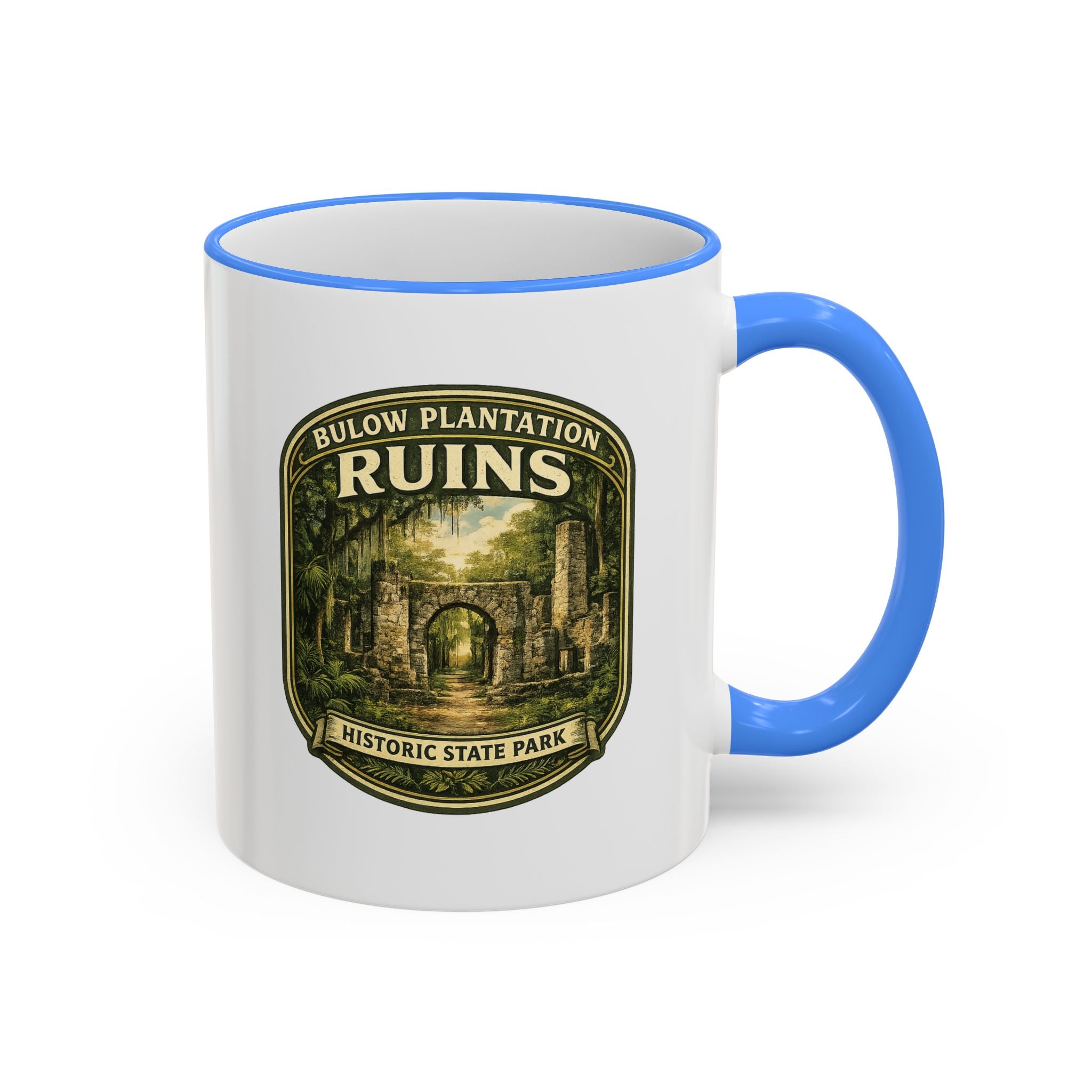 Bulow Ruins Vintage Mug — Accent Rim & Handle 11oz/15oz