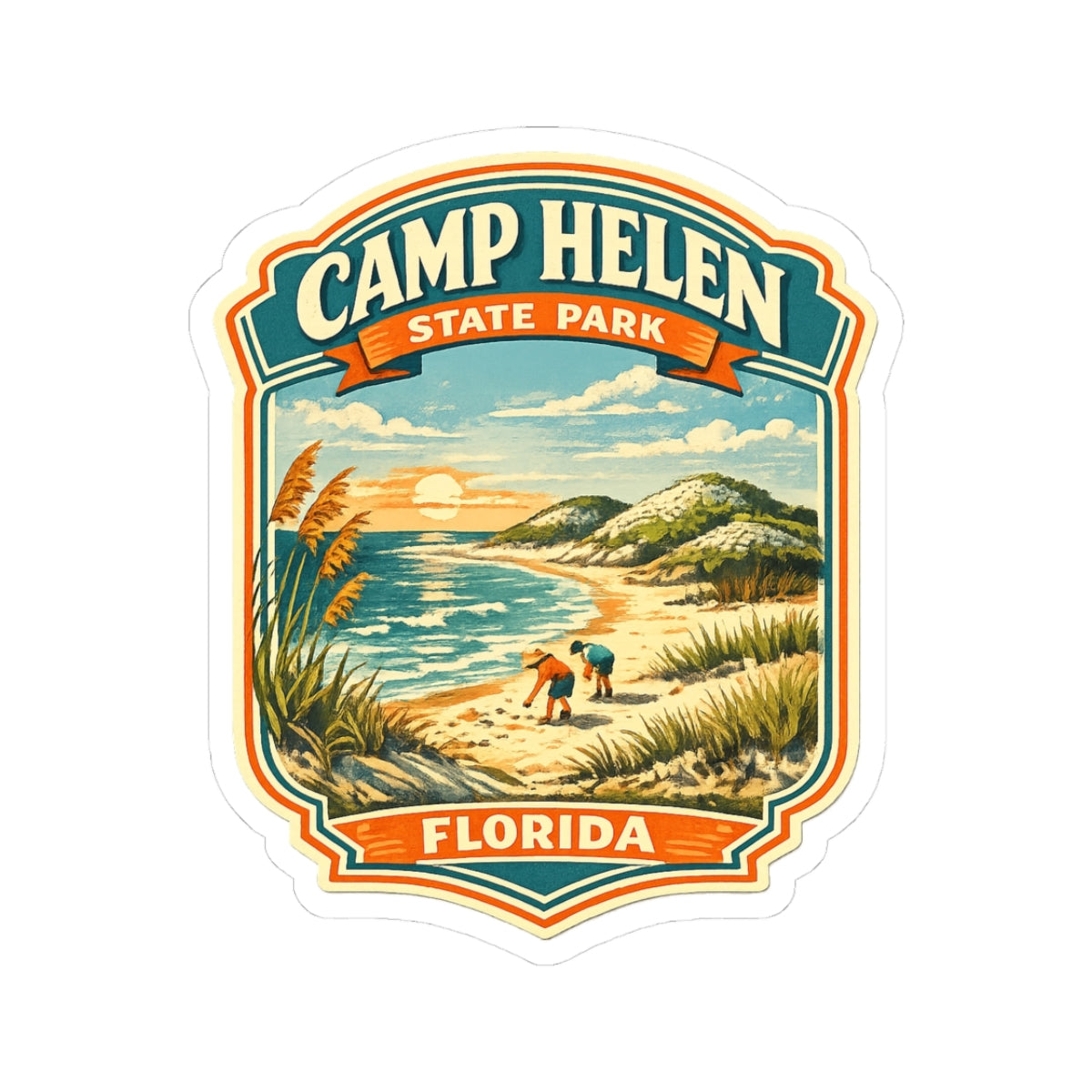 Camp Helen State Park Florida Sticker — Vintage Beach Travel Decal