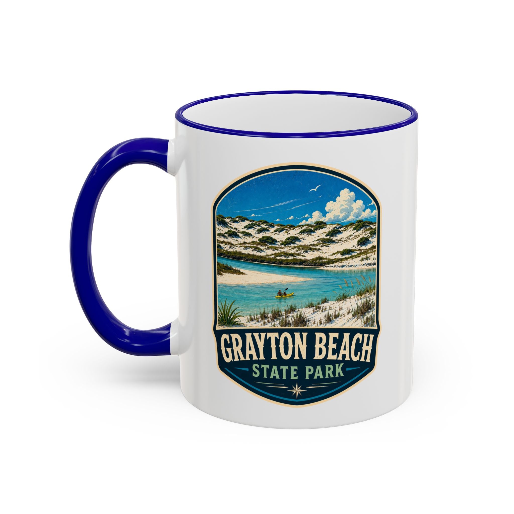 Grayton Beach Vintage Mug — Accent Rim & Handle 11oz/15oz