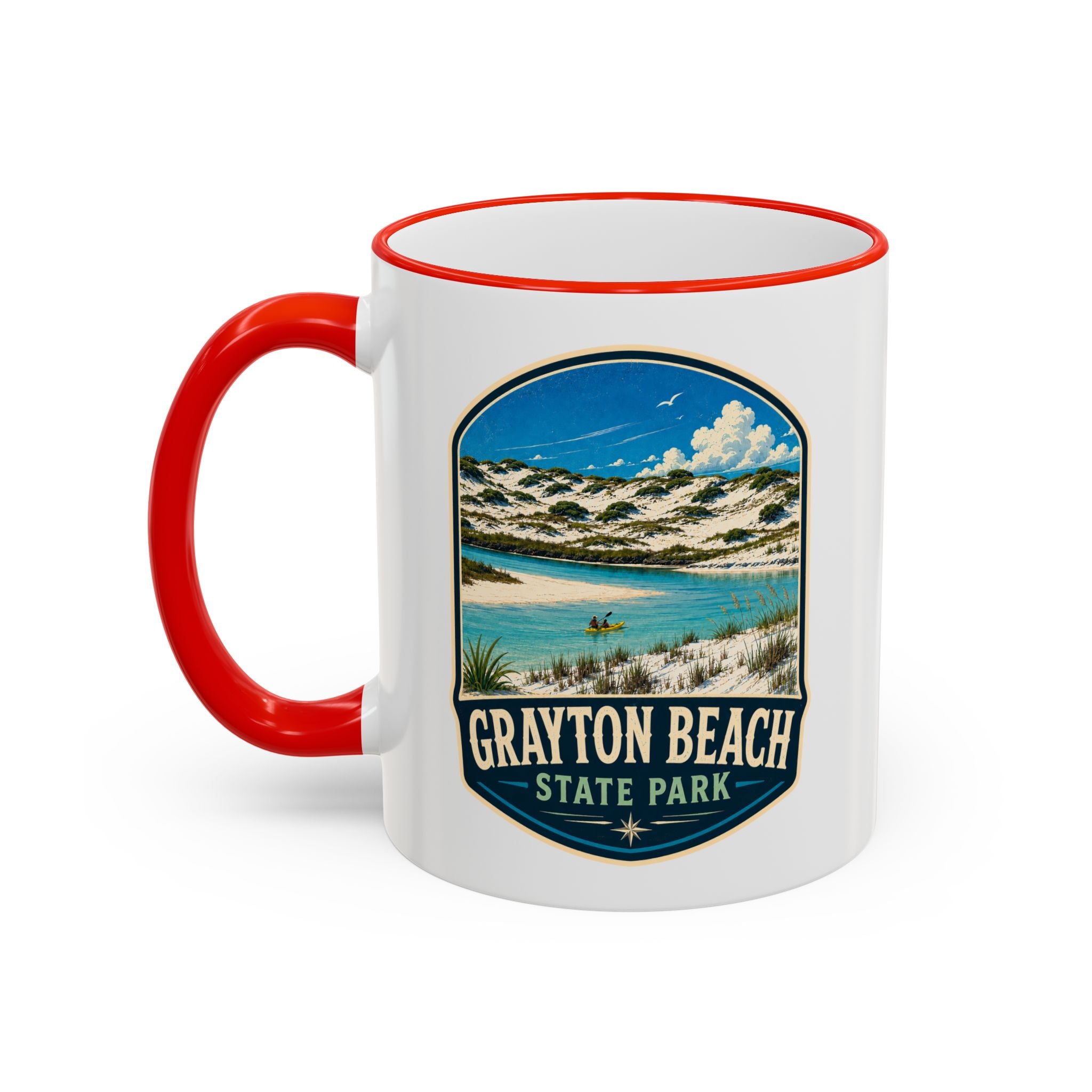 Grayton Beach Vintage Mug — Accent Rim & Handle 11oz/15oz