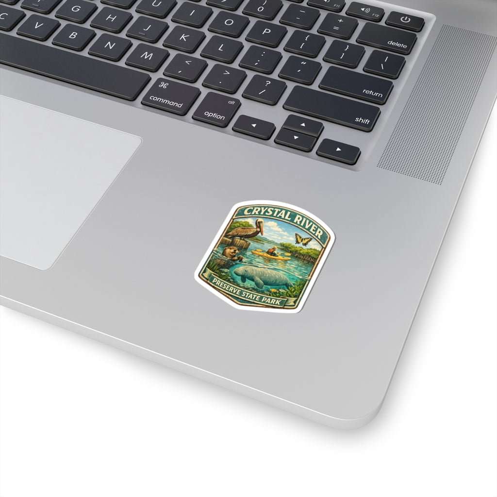 Crystal River State Park Sticker — Manatee & Kayak Nature Badge