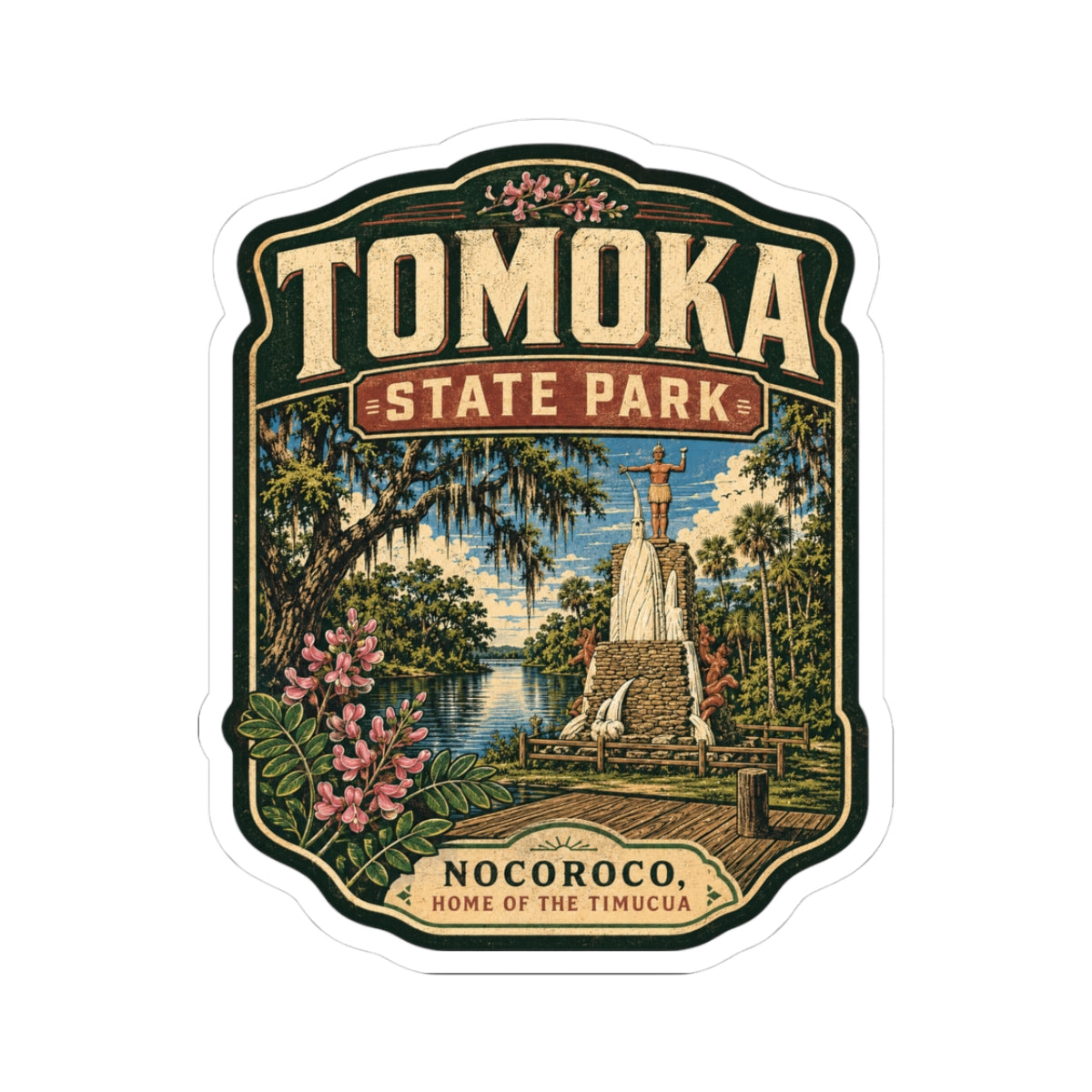 Tomoka State Park Sticker — Vintage Nocoroco Travel Decal