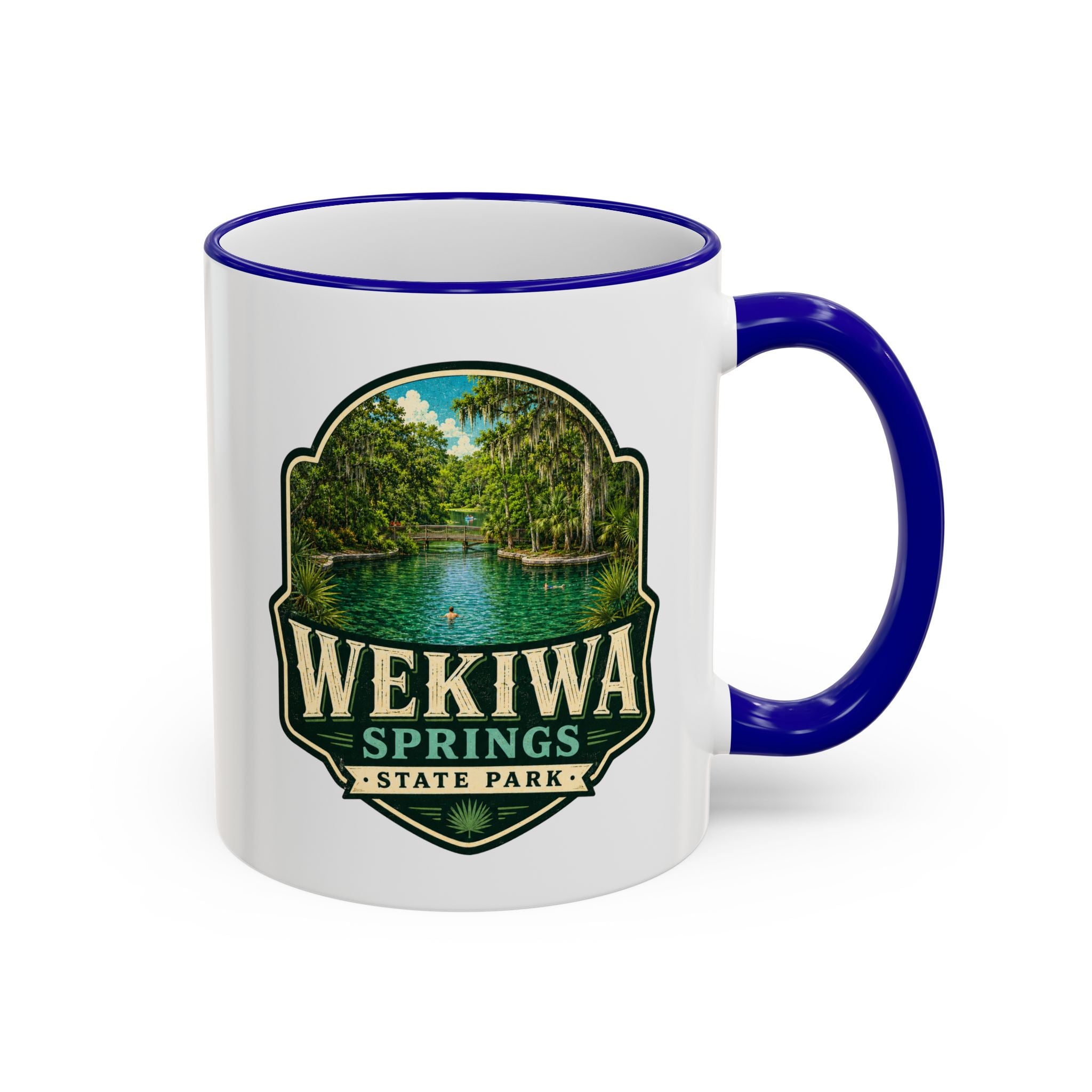 Wekiwa Springs Vintage Mug — Accent Rim & Handle 11oz/15oz