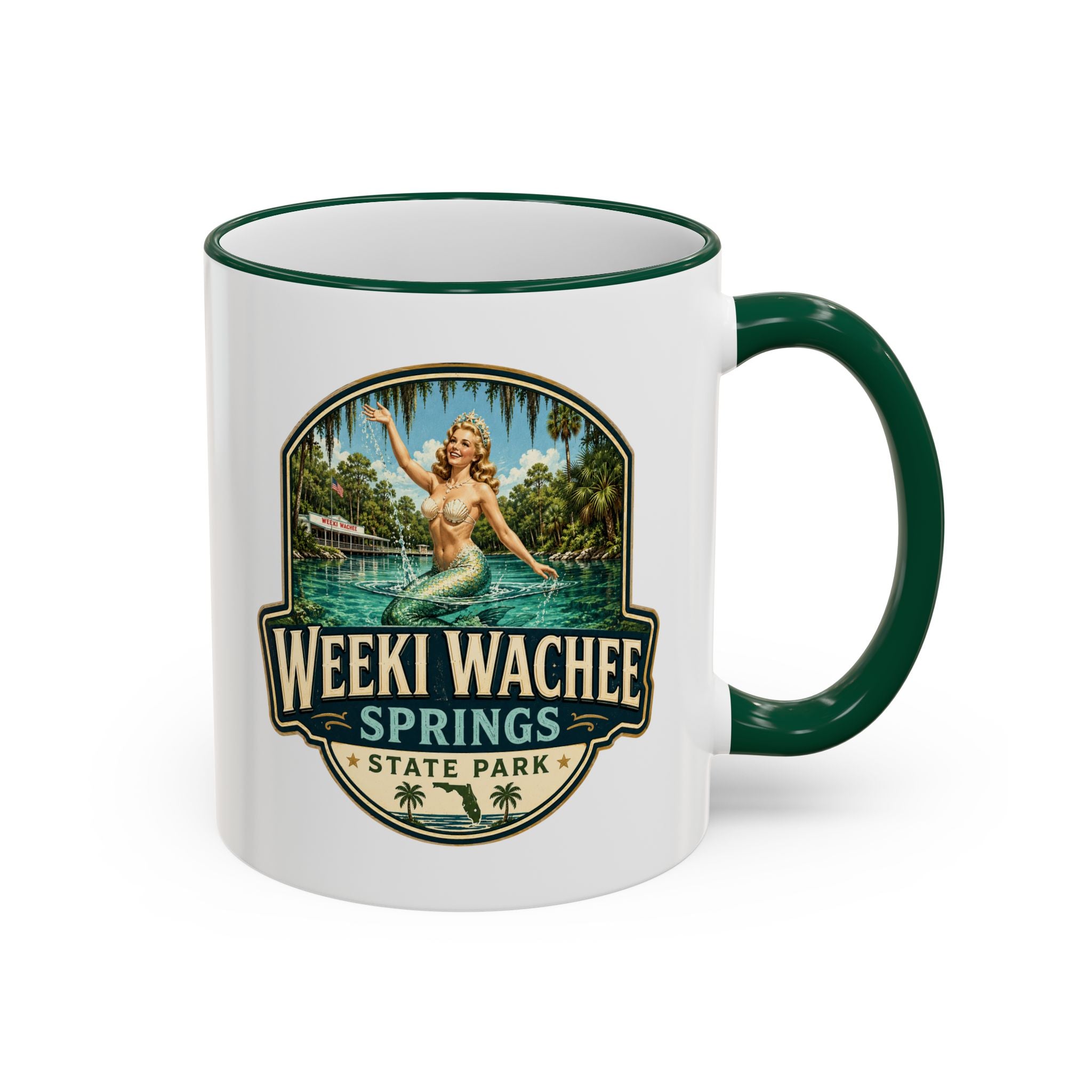 Weeki Wachee Vintage Mug — Accent Rim & Handle 11oz/15oz