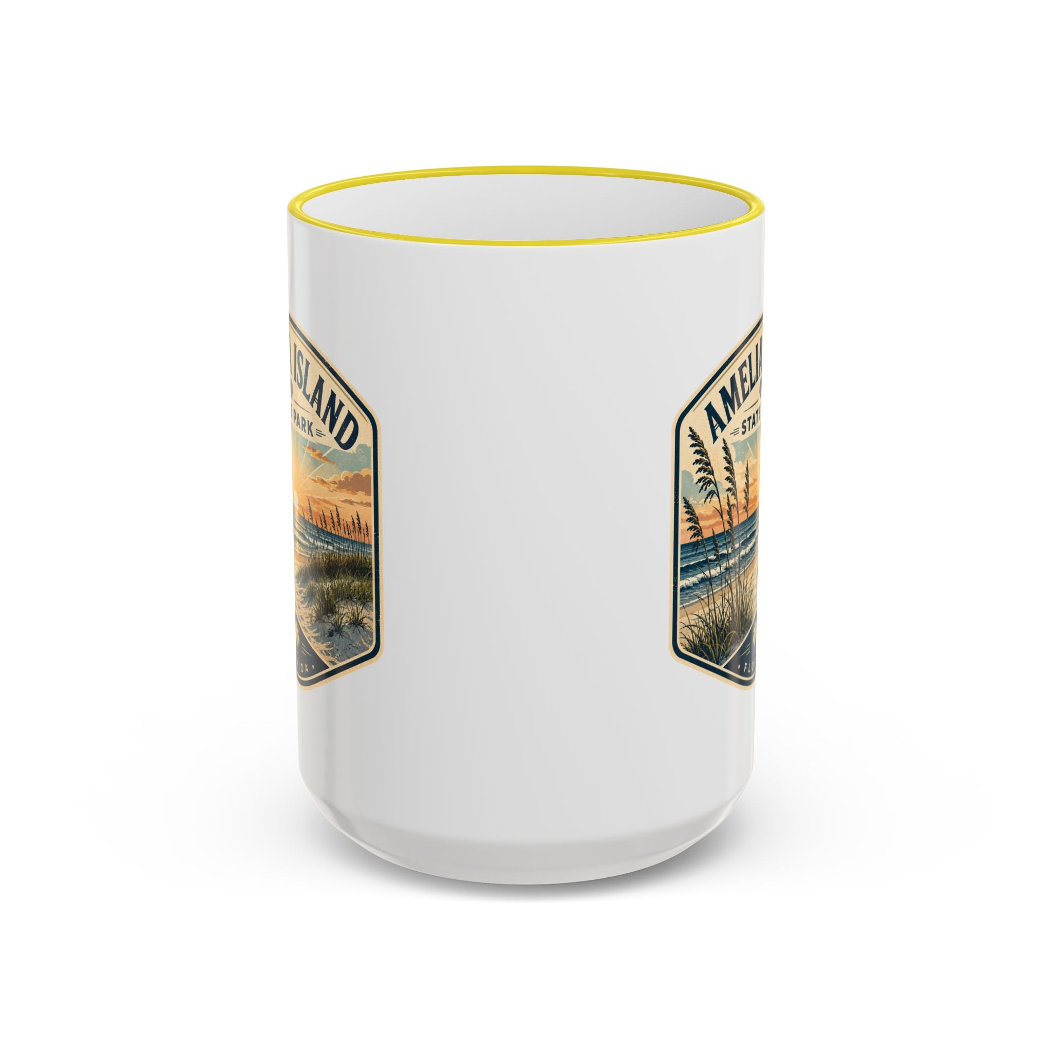 Amelia Island Vintage Mug — Accent Rim & Handle 11oz/15oz