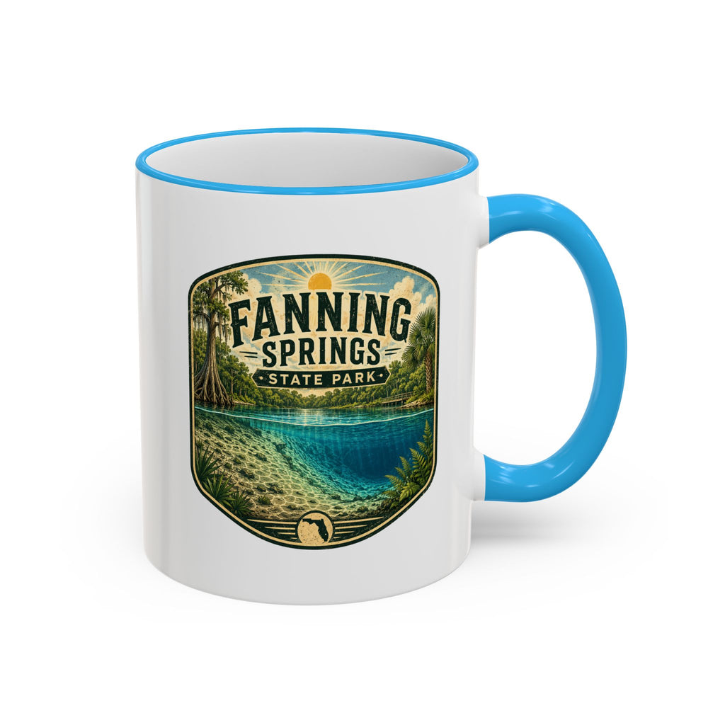 Fanning Springs Vintage Mug — Accent Rim & Handle 11oz/15oz