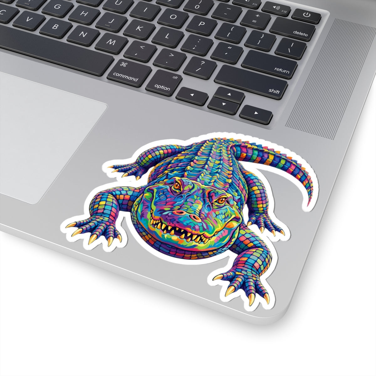 Colorful Alligator Sticker — Vibrant Kiss-Cut Vinyl Decal for Laptops & Gear