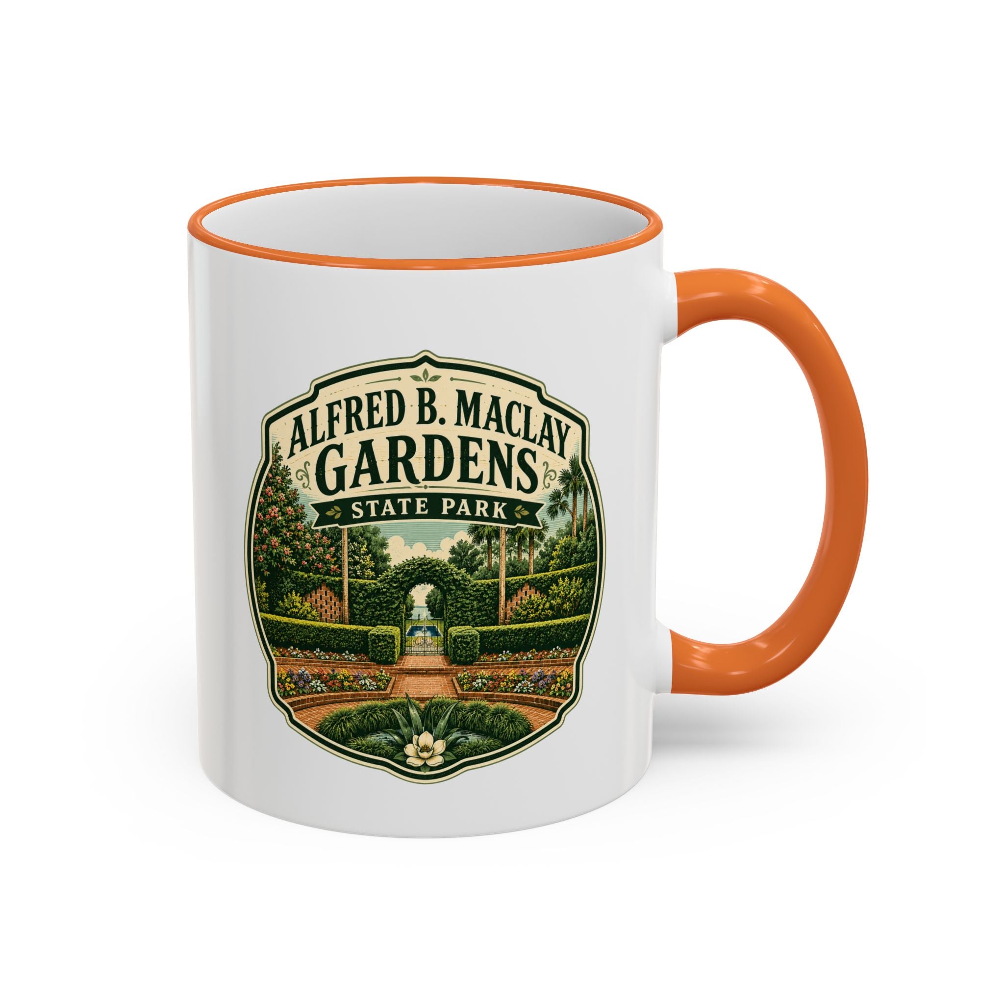 Maclay Gardens Vintage Mug — Accent Rim & Handle 11oz/15oz