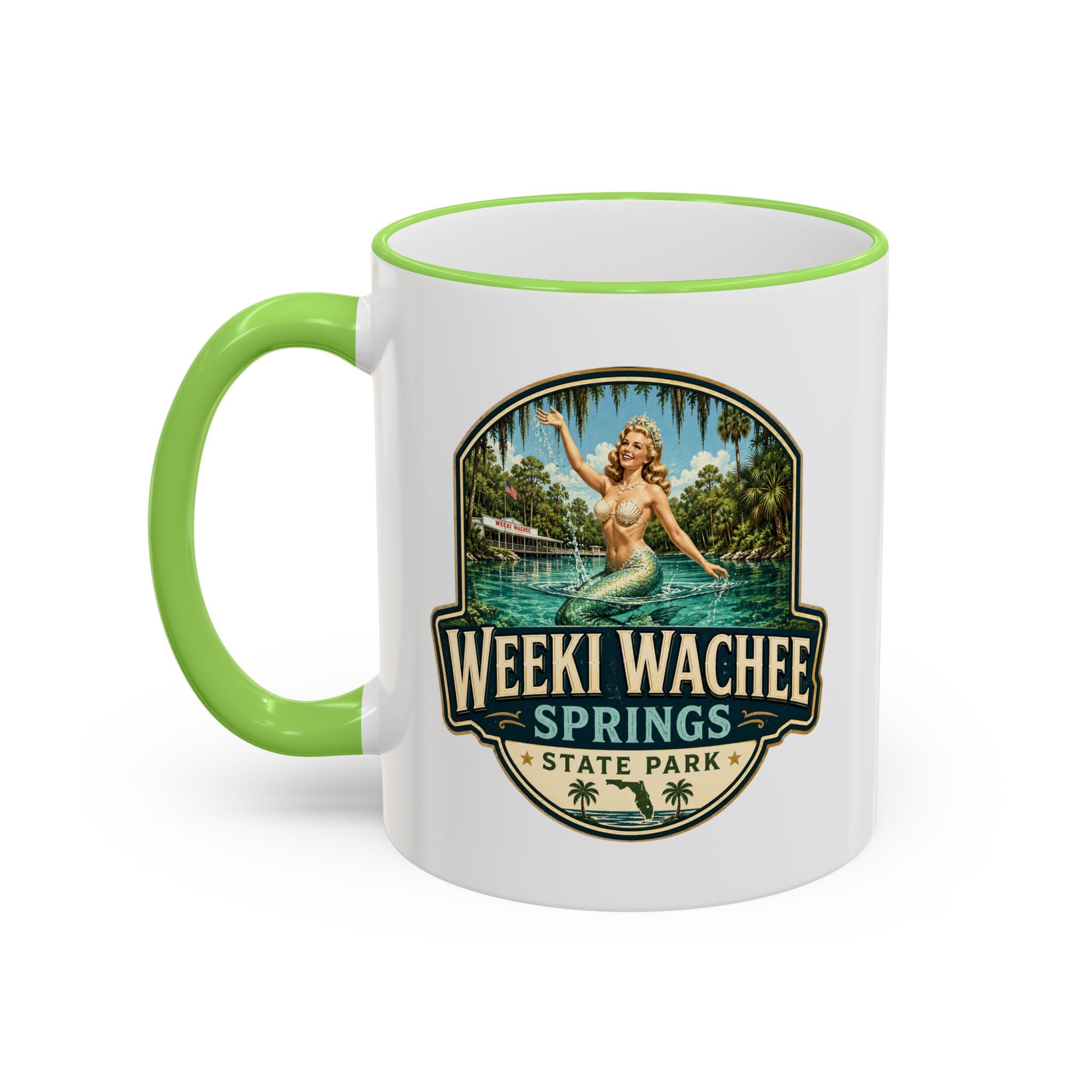 Weeki Wachee Vintage Mug — Accent Rim & Handle 11oz/15oz