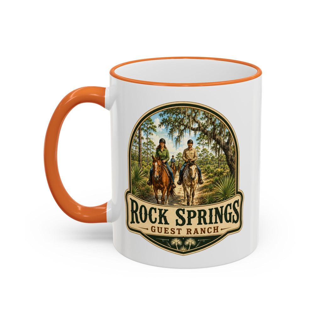 Rock Springs Guest Ranch Vintage Mug — Accent Rim & Handle 11oz/15oz