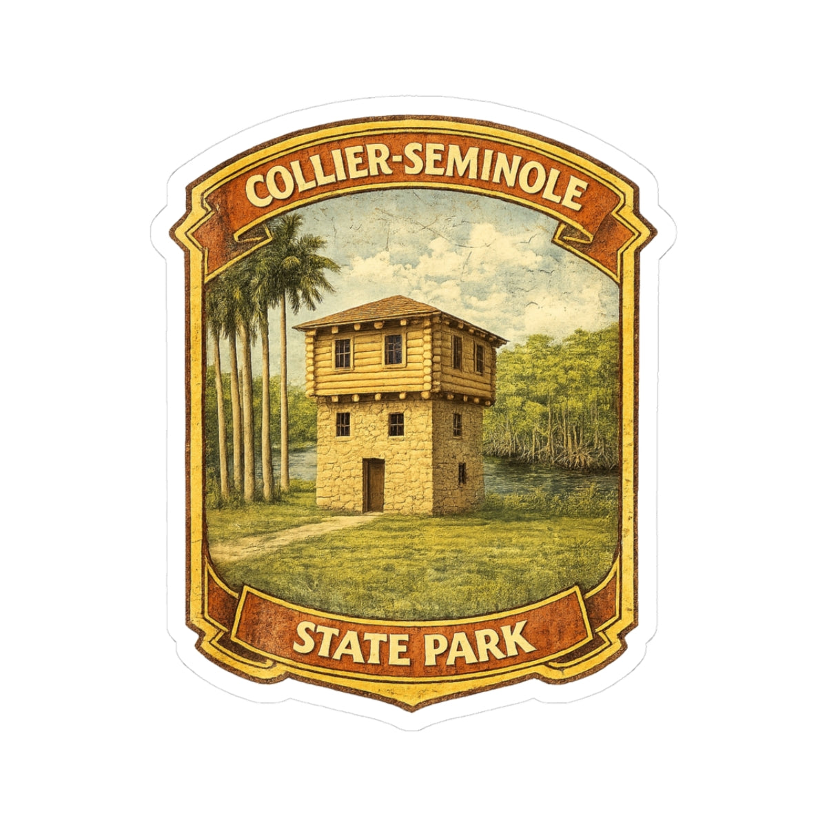 Collier-Seminole State Park Vintage Sticker — Retro Travel Decal