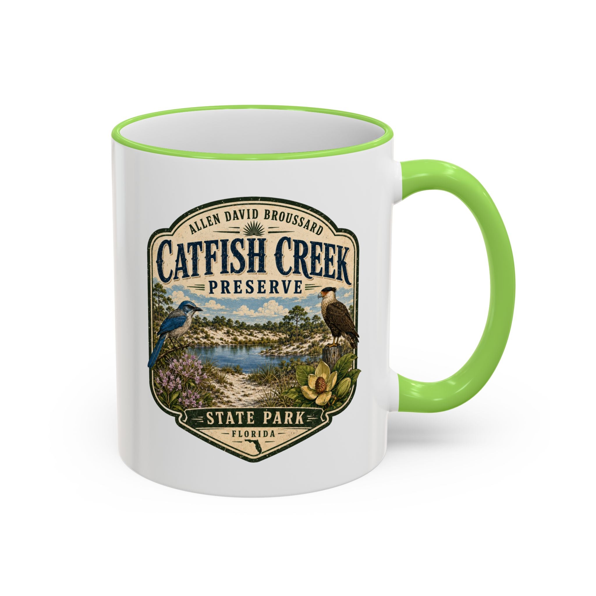 Catfish Creek Vintage Mug — Accent Rim & Handle 11oz/15oz