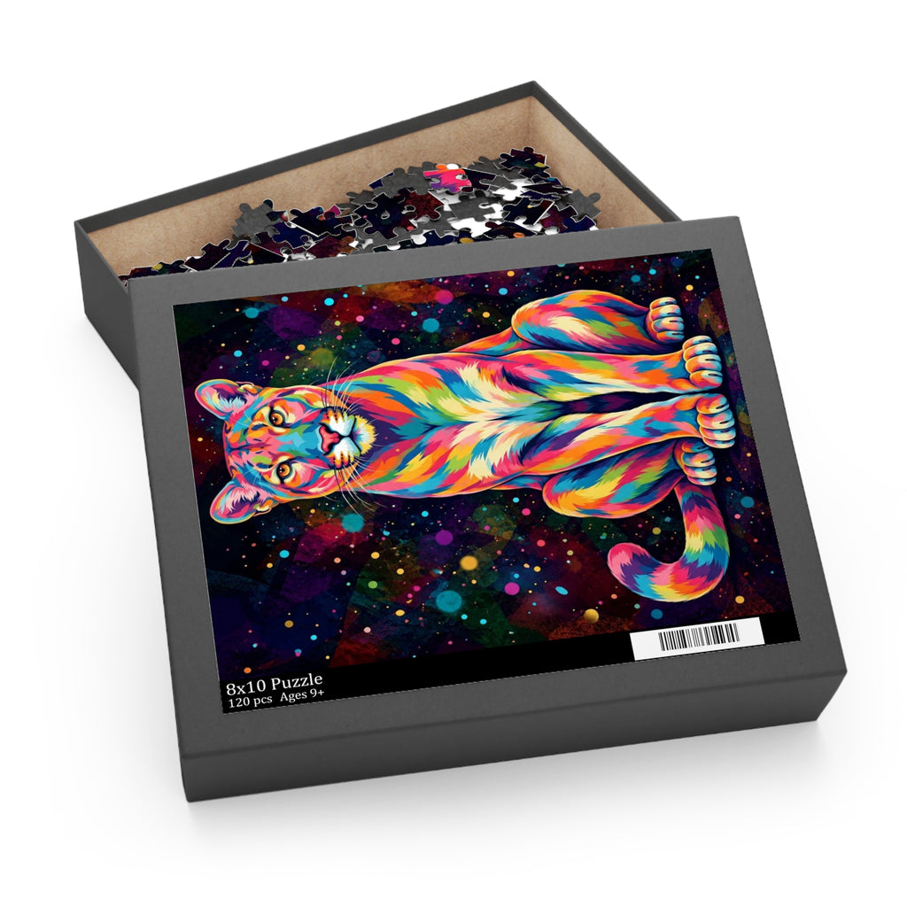 Rainbow Panther Sitting Jigsaw Puzzle (120/252/500 pcs)