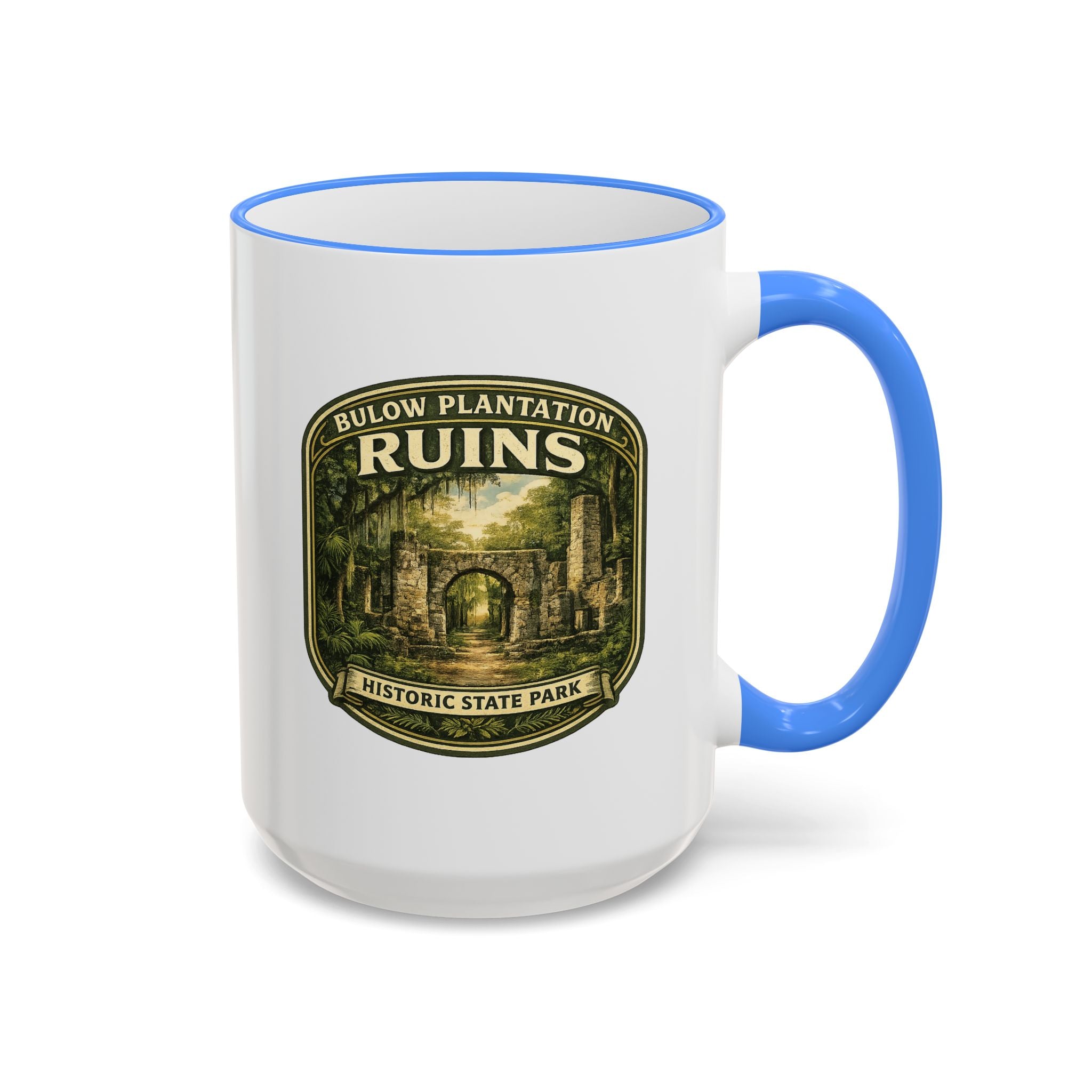 Bulow Ruins Vintage Mug — Accent Rim & Handle 11oz/15oz