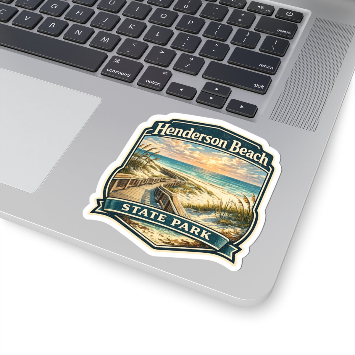 Henderson Beach State Park Sticker — Vintage Coastal Beach Scene Kiss-Cut Sticker
