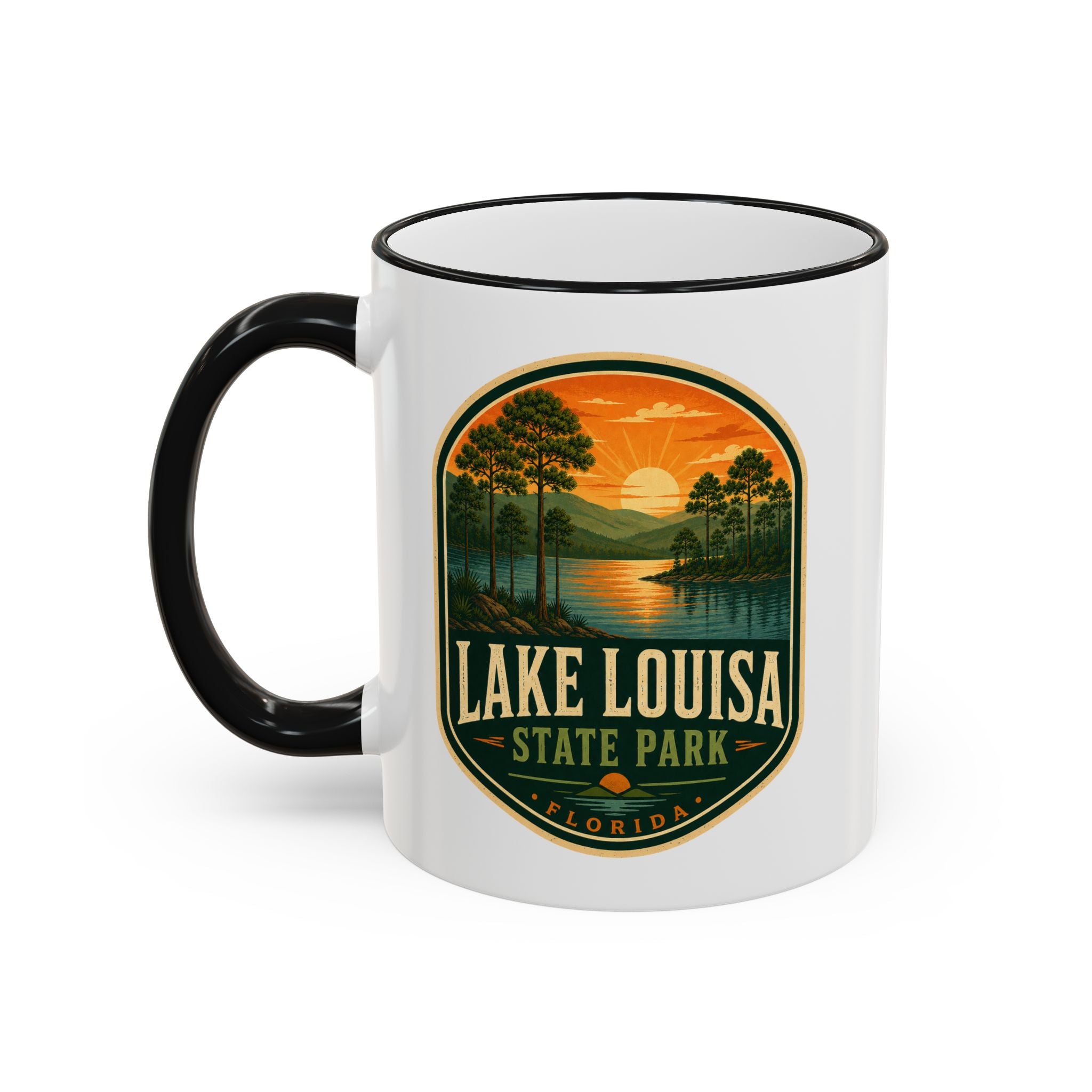 Lake Louisa Sunset Mug — Accent Rim & Handle 11oz/15oz