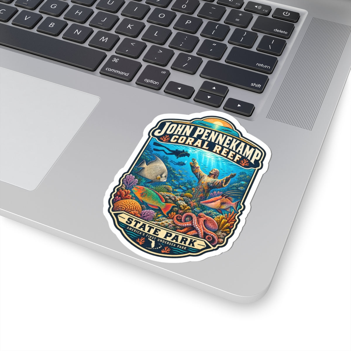 John Pennekamp Coral Reef State Park Sticker — Vintage Underwater Marine Life Kiss-Cut Sticker