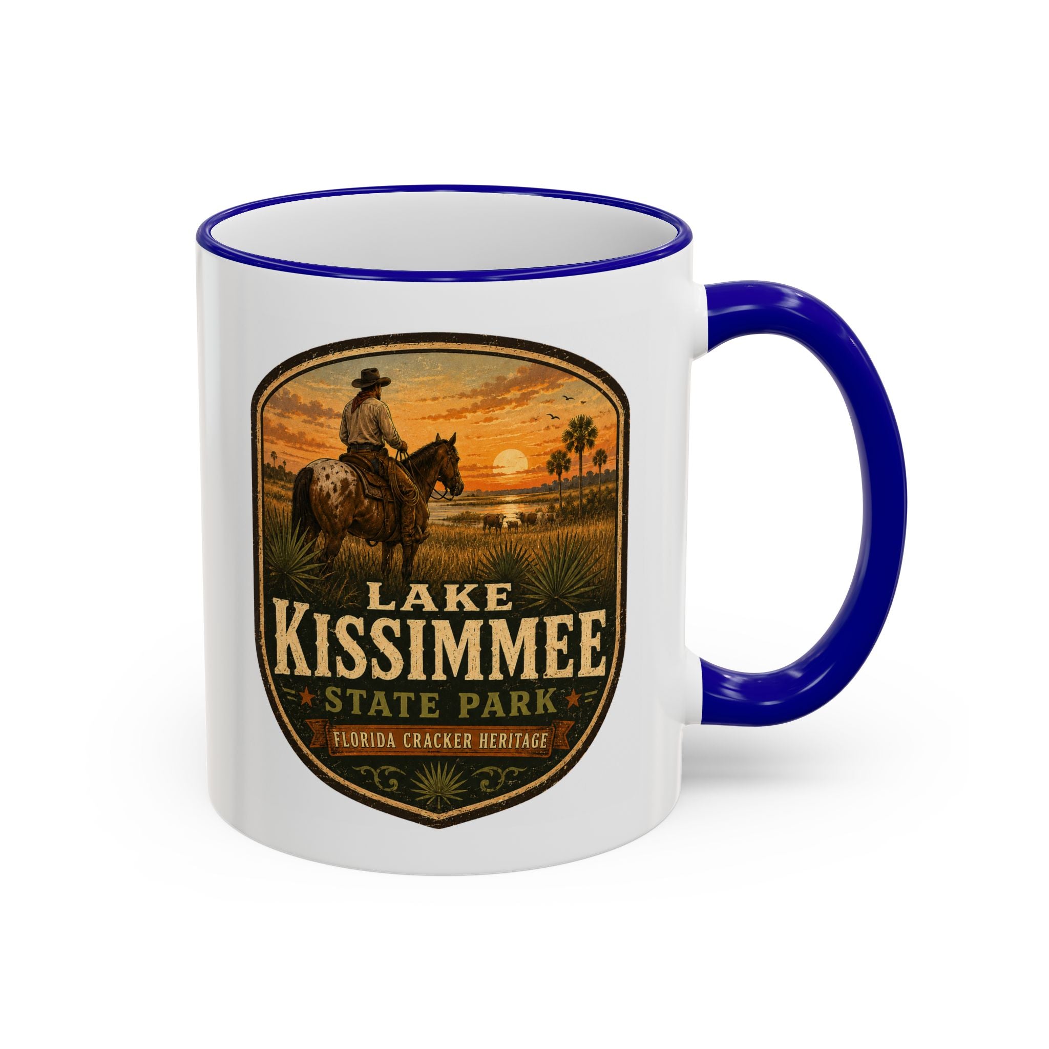 Lake Kissimmee Sunset Mug — Accent Rim & Handle 11oz/15oz