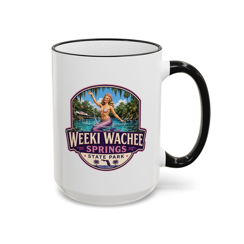 Weeki Wachee Vintage Mug Pink — Accent Rim & Handle 11oz/15oz