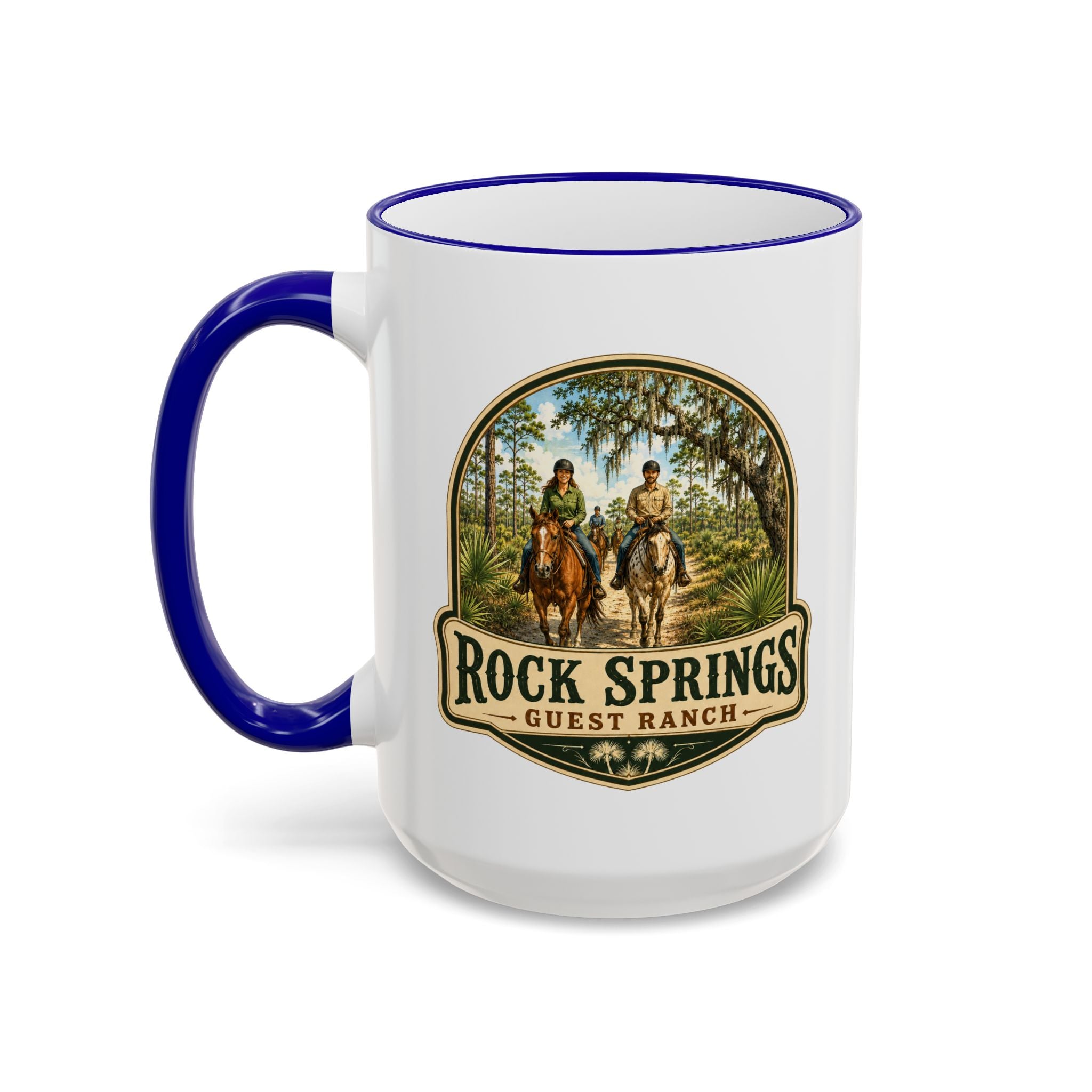 Rock Springs Guest Ranch Vintage Mug — Accent Rim & Handle 11oz/15oz