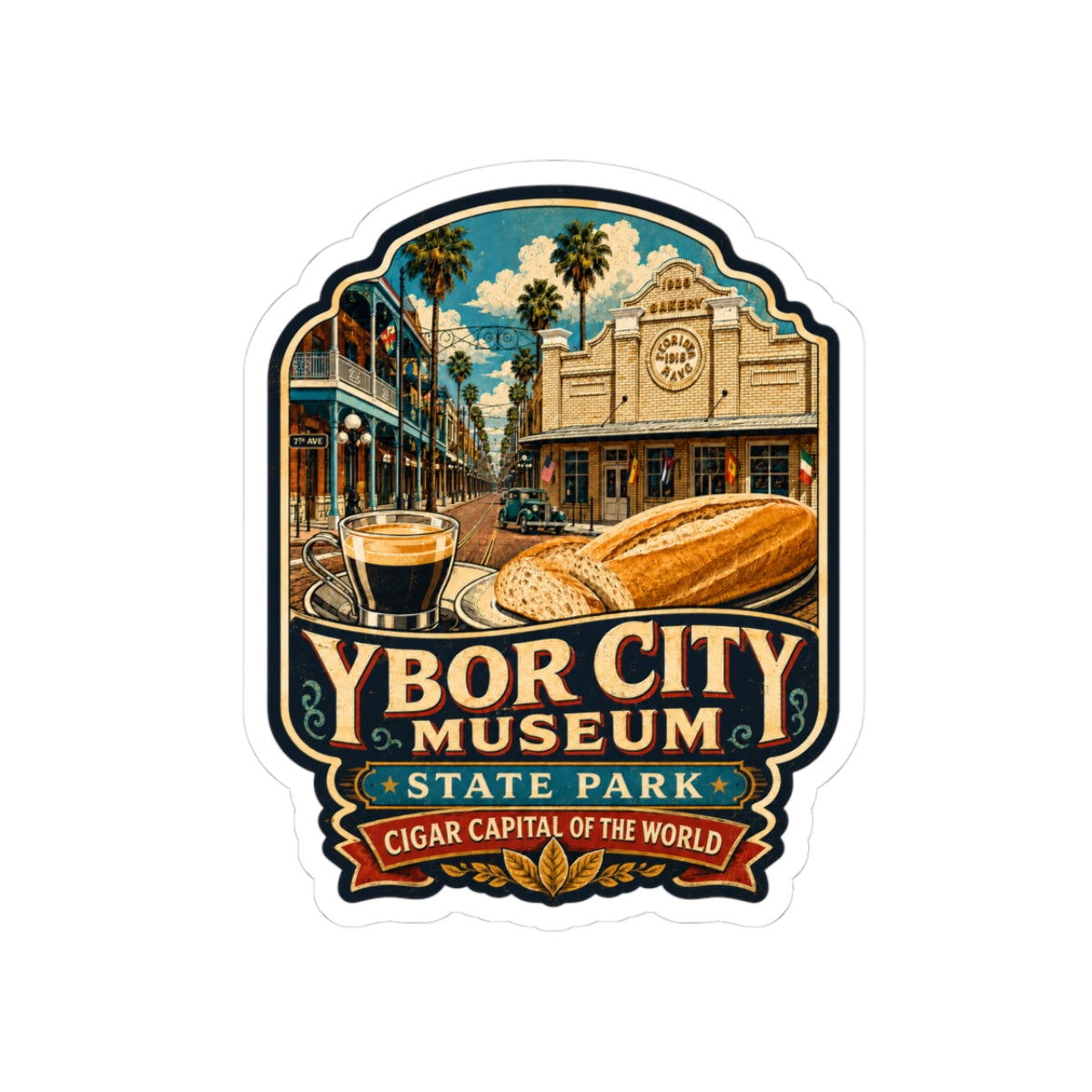 Ybor City Museum Vintage Travel Sticker — Cigar Capital Souvenir