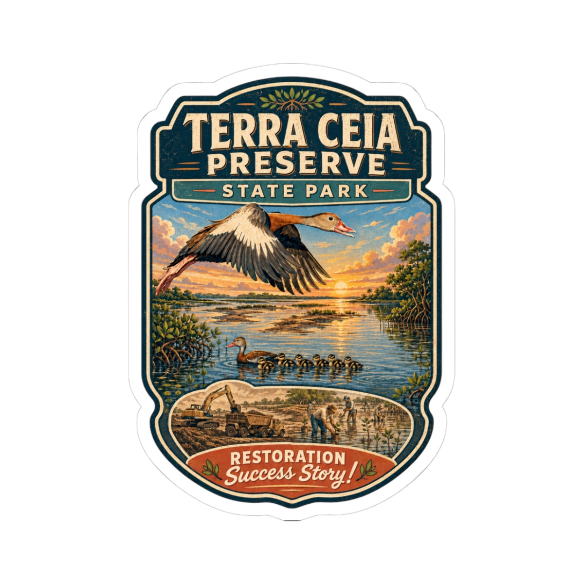Terra Ceia Preserve Sticker — Vintage State Park Wildlife Decal