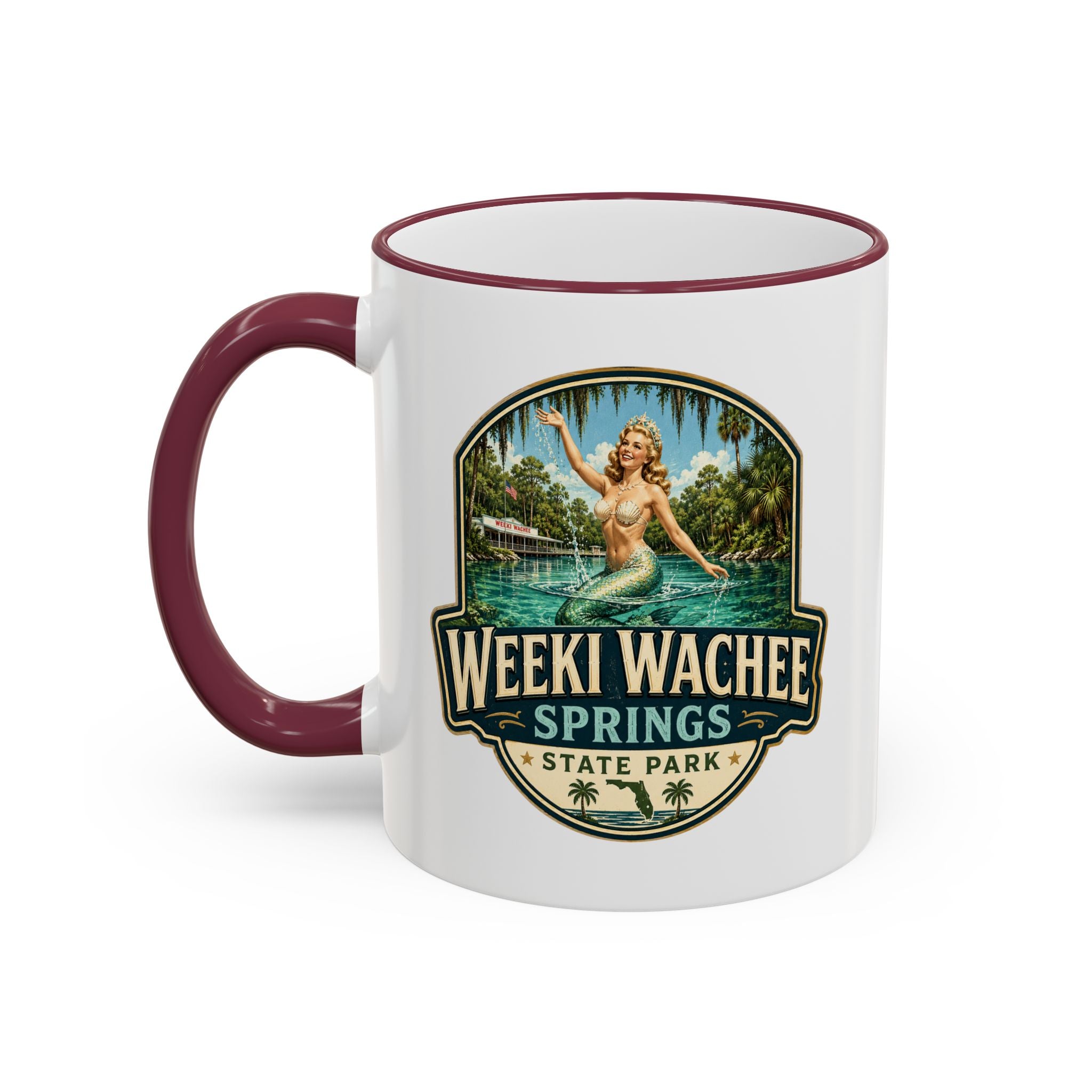 Weeki Wachee Vintage Mug — Accent Rim & Handle 11oz/15oz