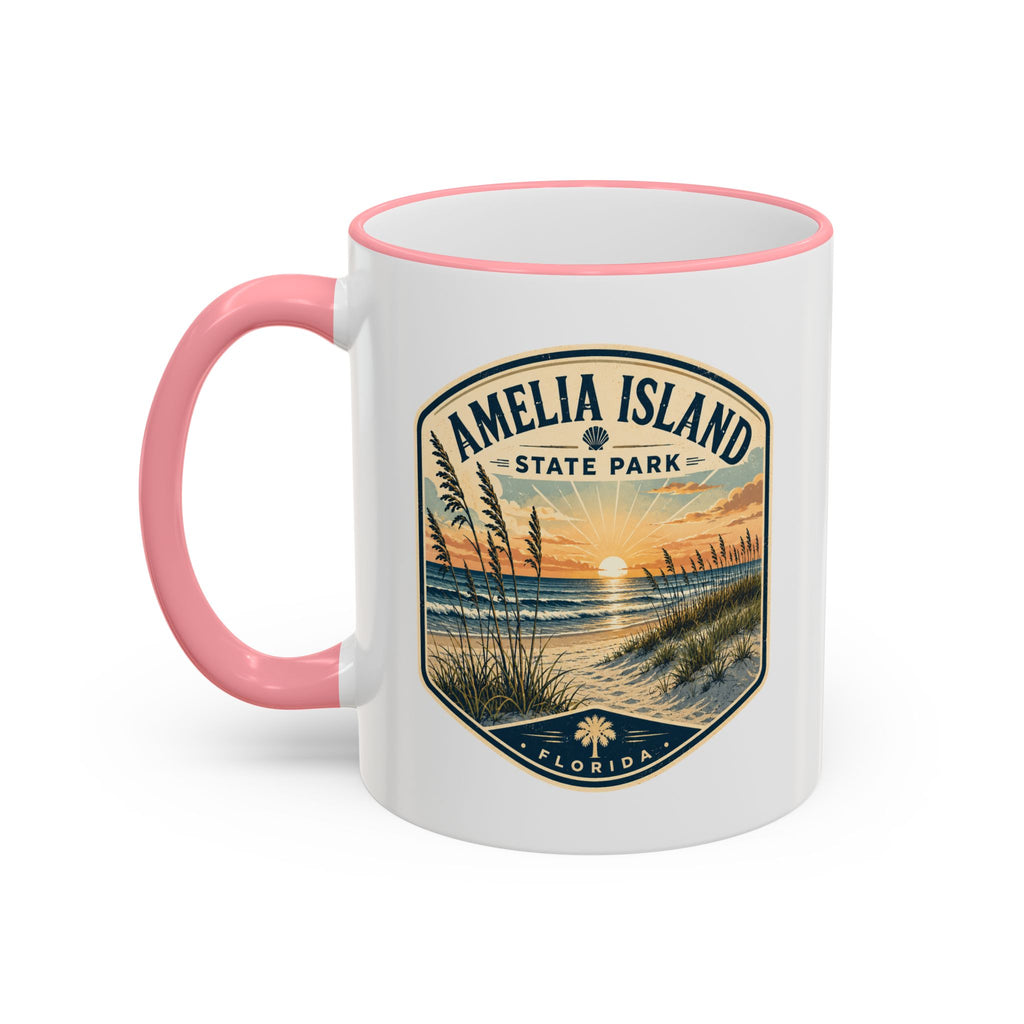 Amelia Island Vintage Mug — Accent Rim & Handle 11oz/15oz