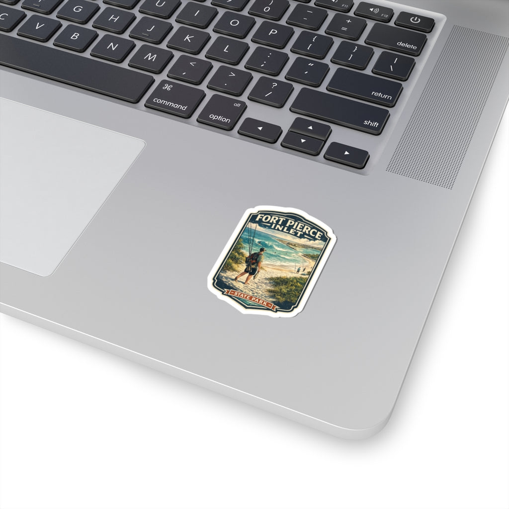 Fort Pierce Inlet State Park Kiss-Cut Sticker — Beach Fishing Vintage Travel Decal