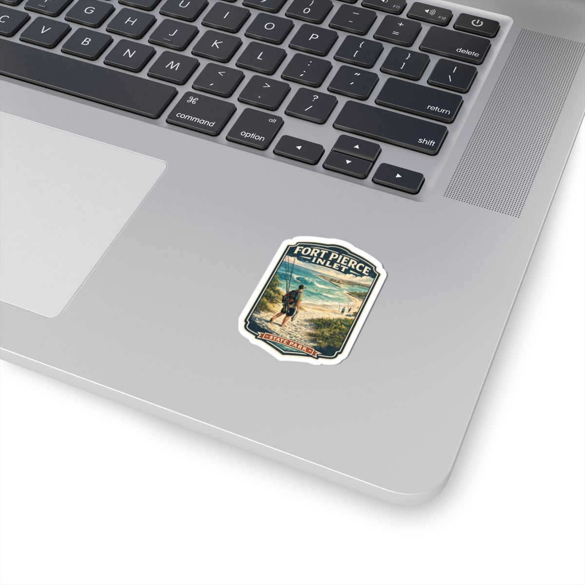 Fort Pierce Inlet State Park Kiss-Cut Sticker — Beach Fishing Vintage Travel Decal