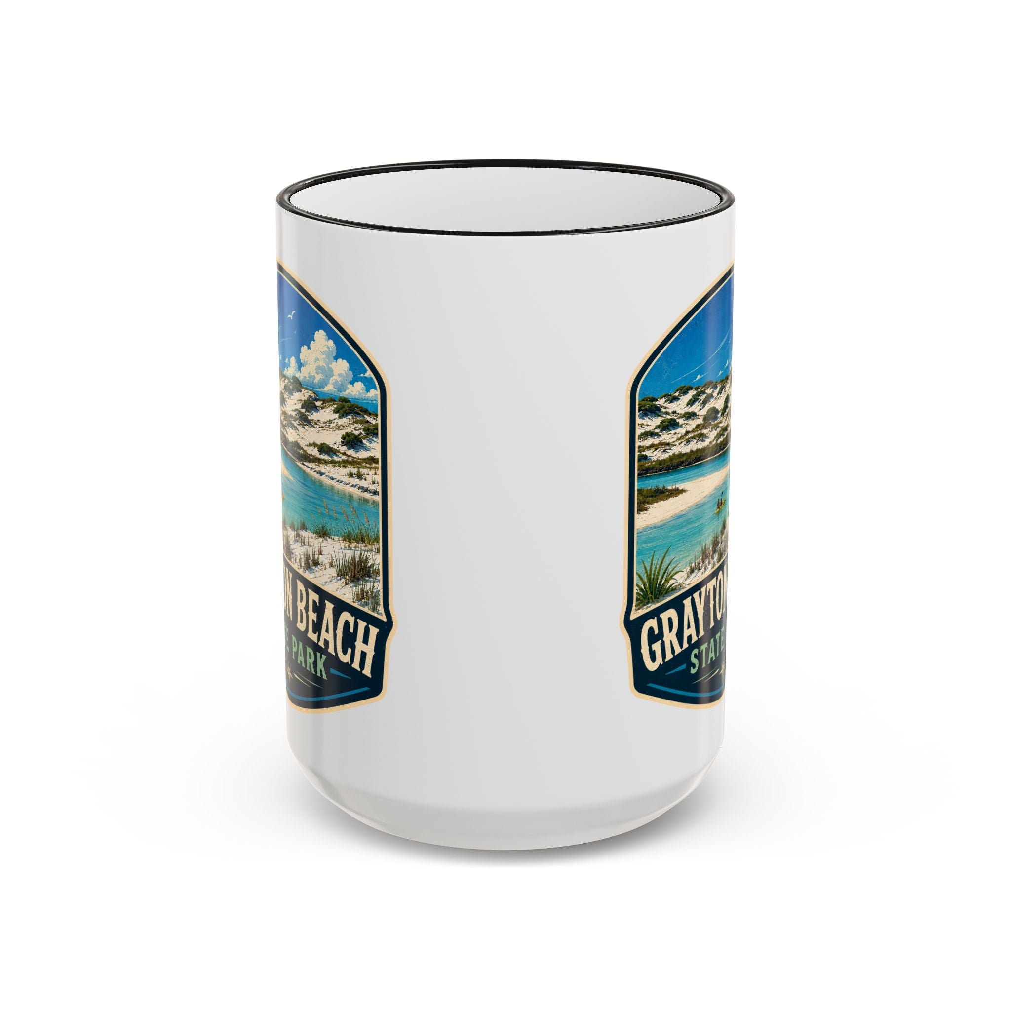 Grayton Beach Vintage Mug — Accent Rim & Handle 11oz/15oz
