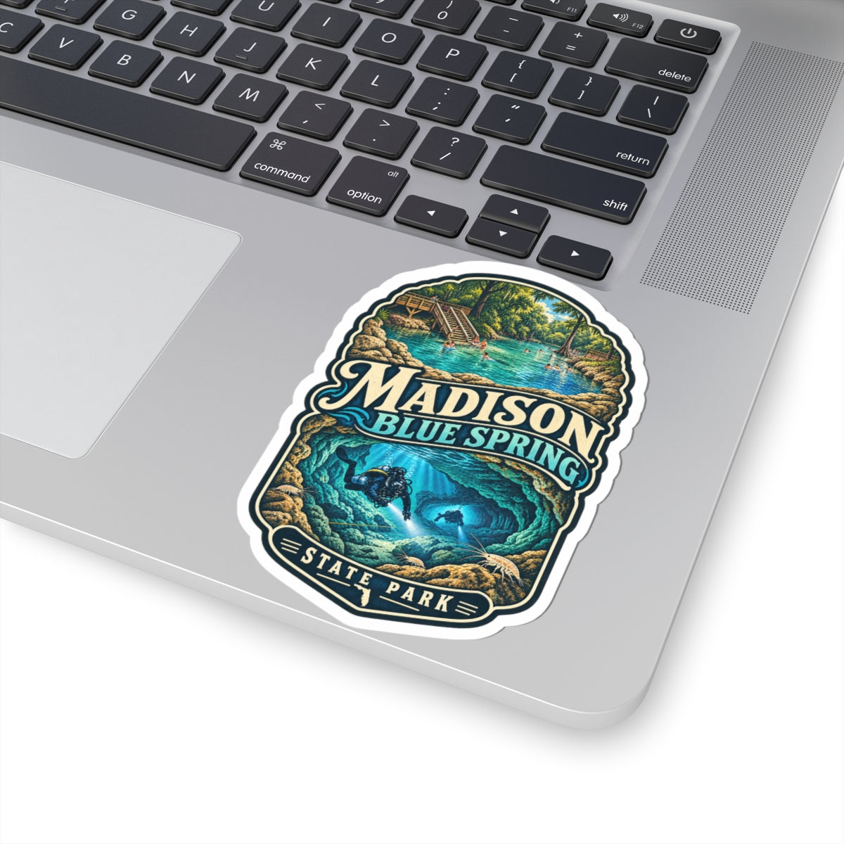 Madison Blue Spring State Park Sticker — Scenic Cave & Spring Dive Kiss-Cut Sticker