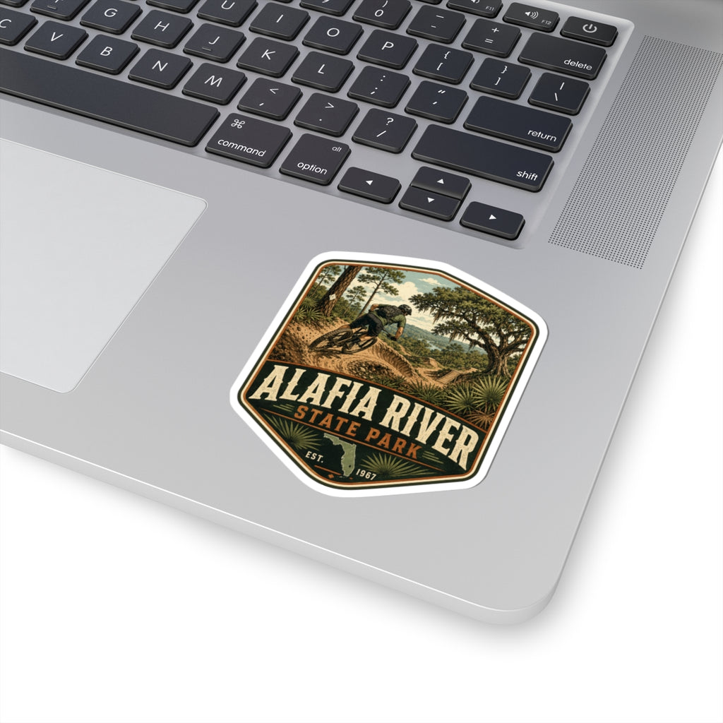 Alafia River State Park Mountain Biker Sticker — Vintage Outdoor Trail Decal