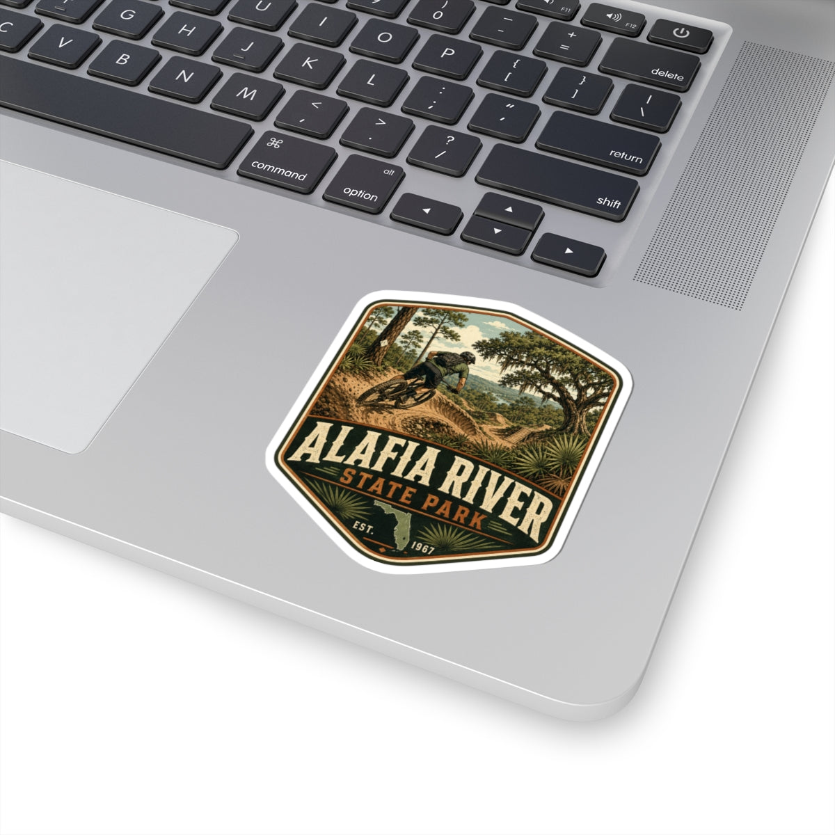 Alafia River State Park Mountain Biker Sticker — Vintage Outdoor Trail Decal