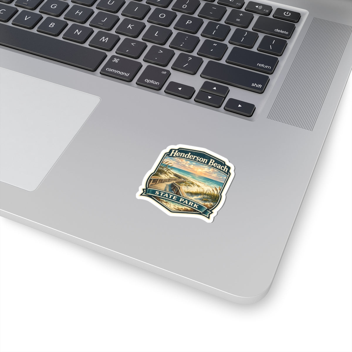Henderson Beach State Park Sticker — Vintage Coastal Beach Scene Kiss-Cut Sticker