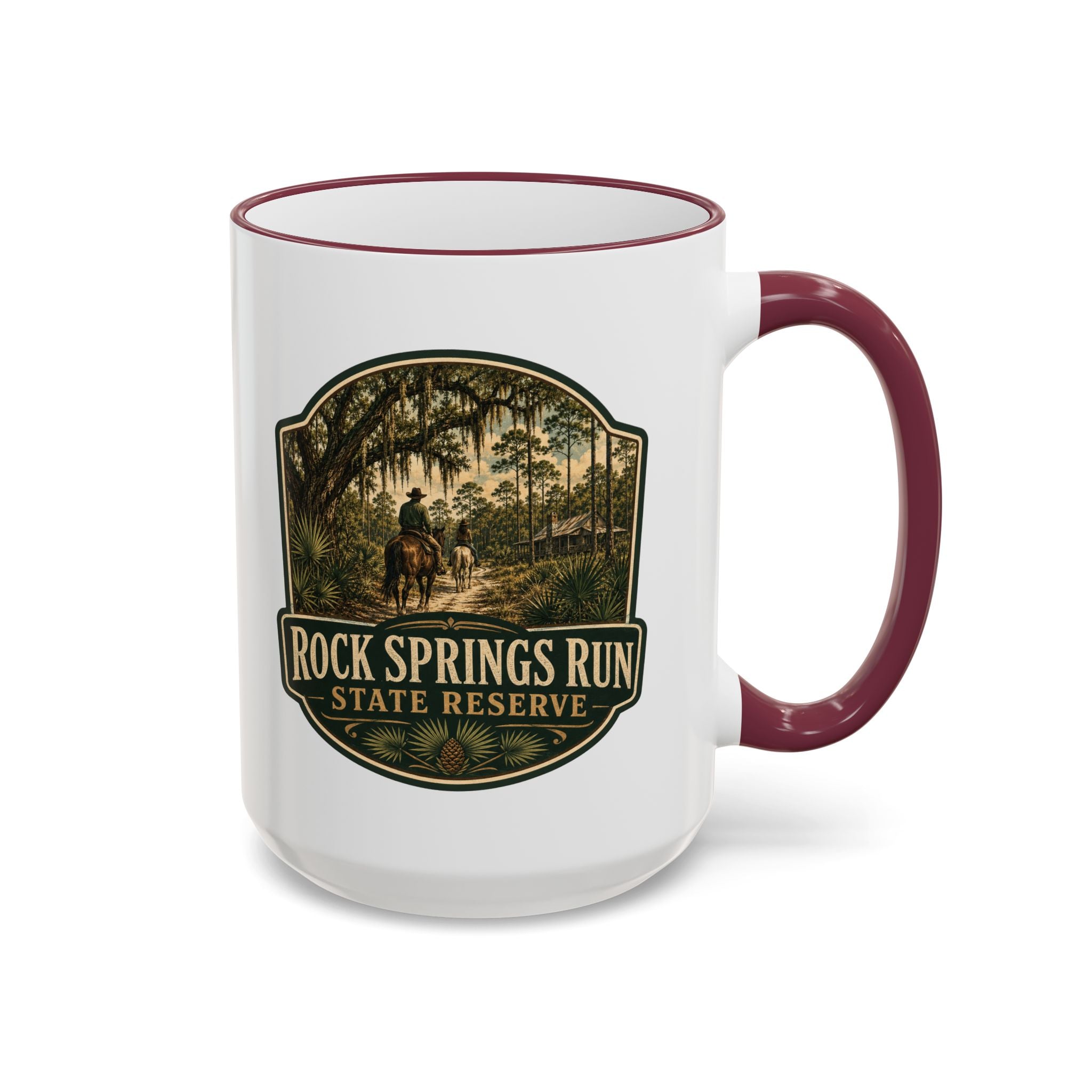 Rock Springs Run Vintage Mug — Accent Rim & Handle 11oz/15oz