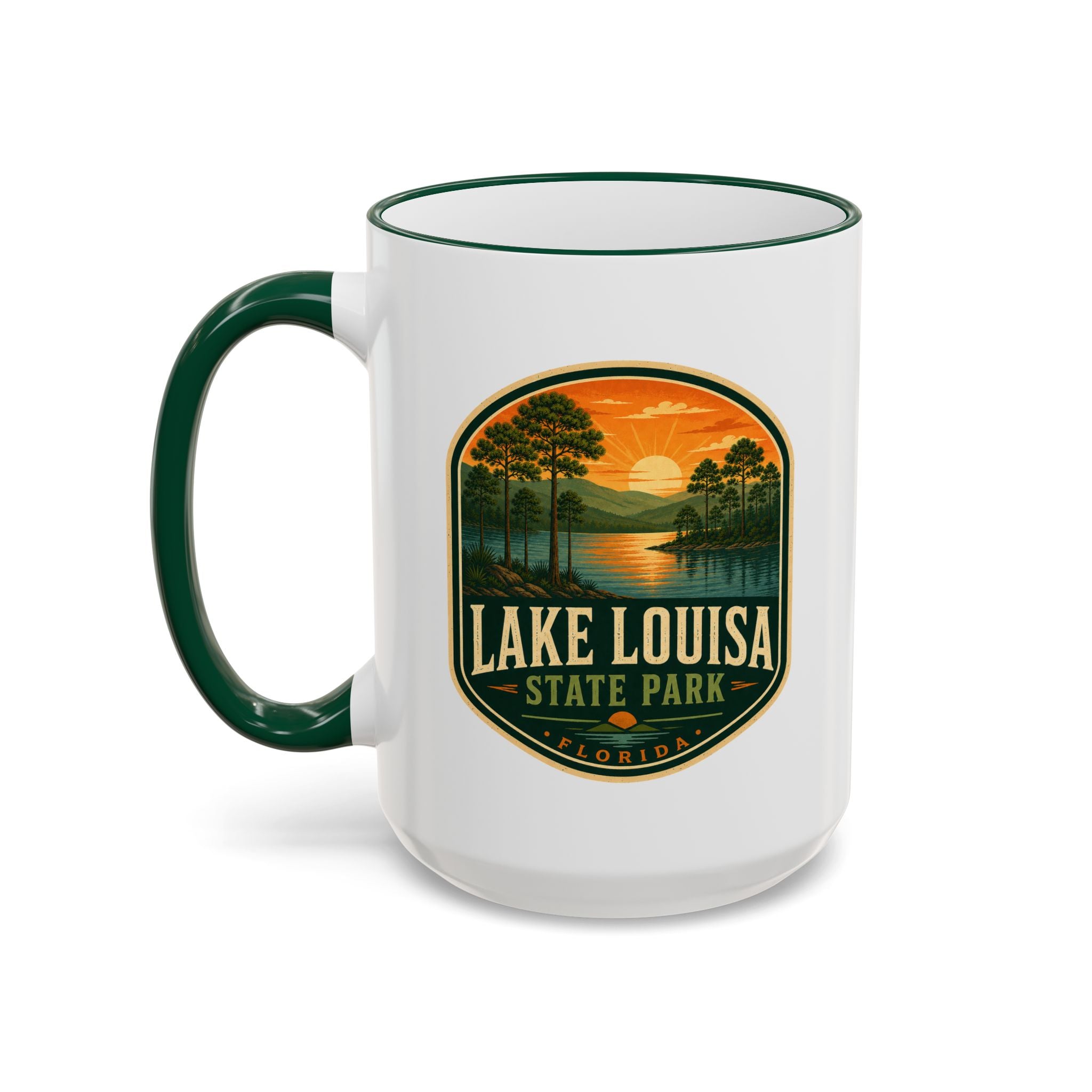 Lake Louisa Sunset Mug — Accent Rim & Handle 11oz/15oz