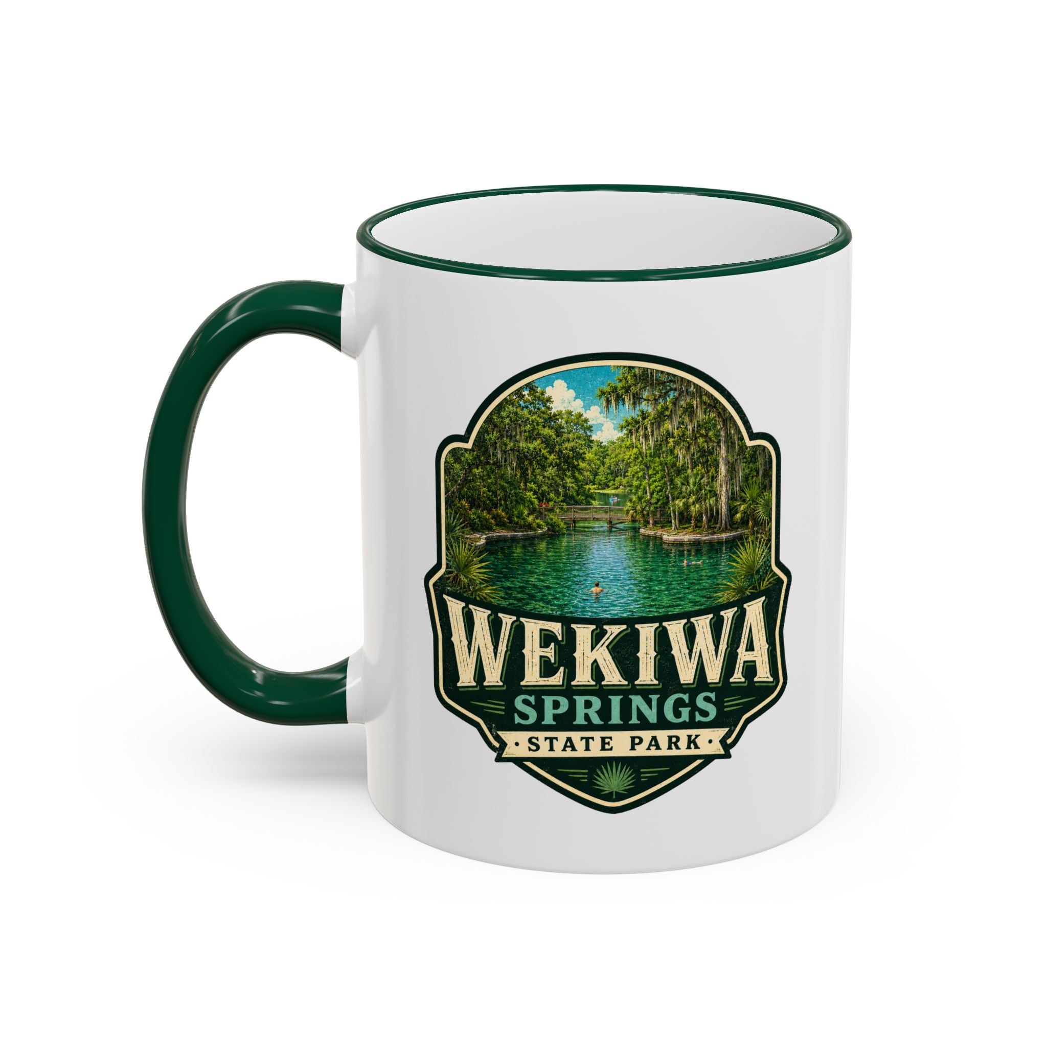 Wekiwa Springs Vintage Mug — Accent Rim & Handle 11oz/15oz