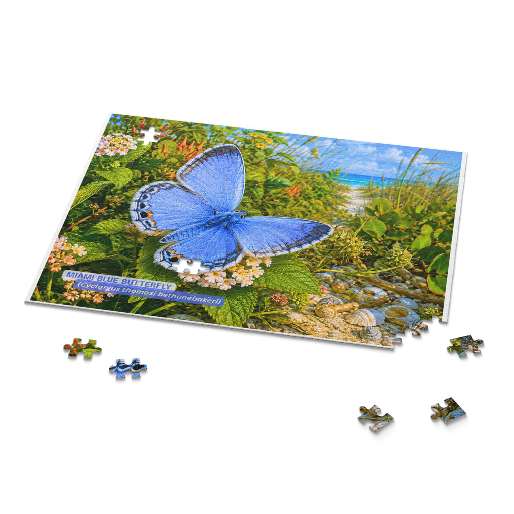 Miami Blue Butterfly Puzzle – Scenic Nature Jigsaw (120/252/500 pcs)