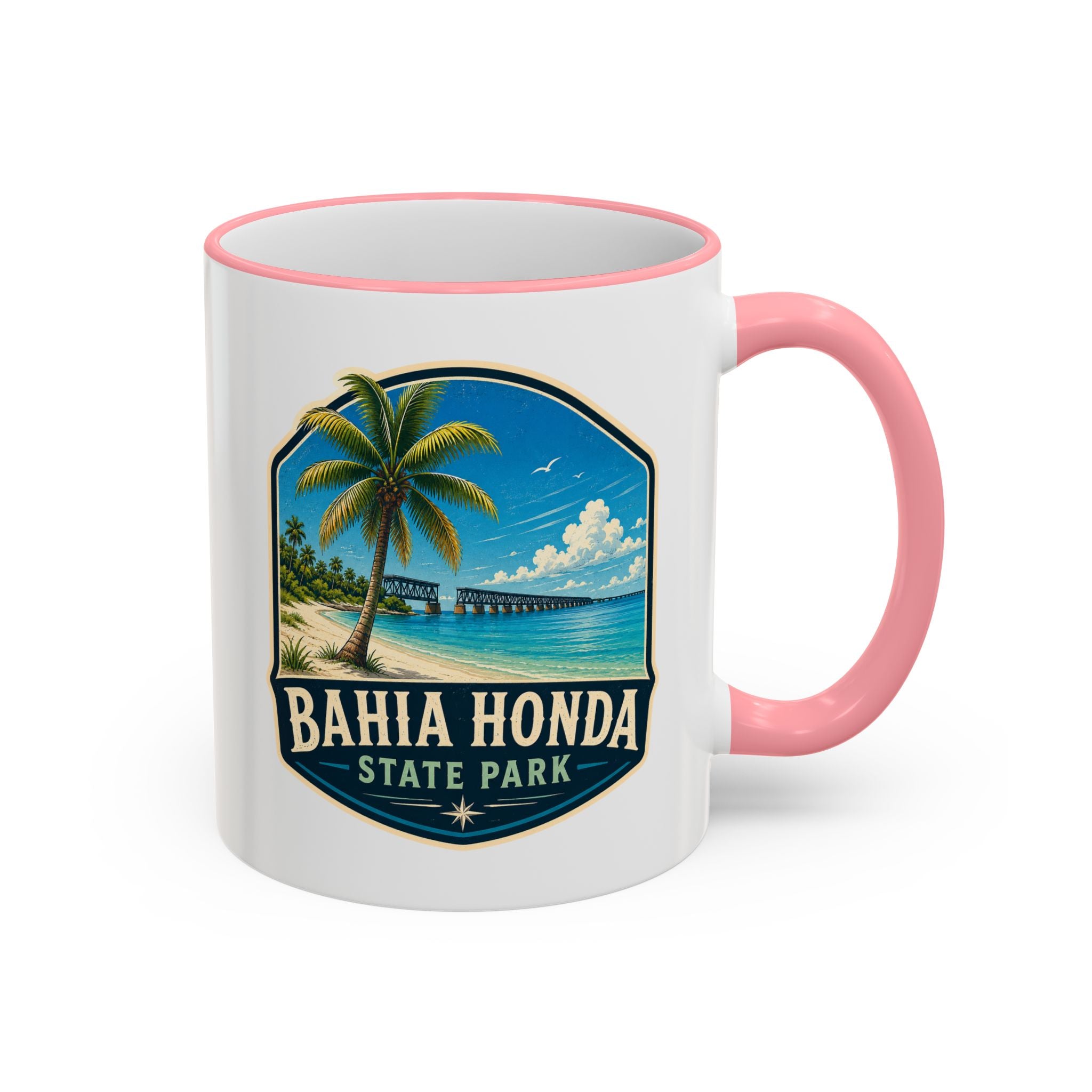 Bahia Honda Vintage Mug — Accent Rim & Handle 11oz/15oz
