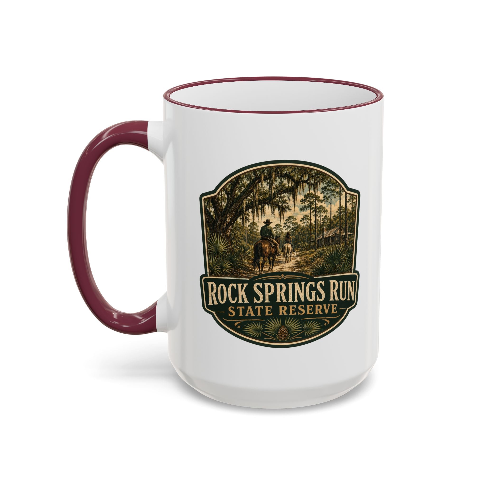 Rock Springs Run Vintage Mug — Accent Rim & Handle 11oz/15oz