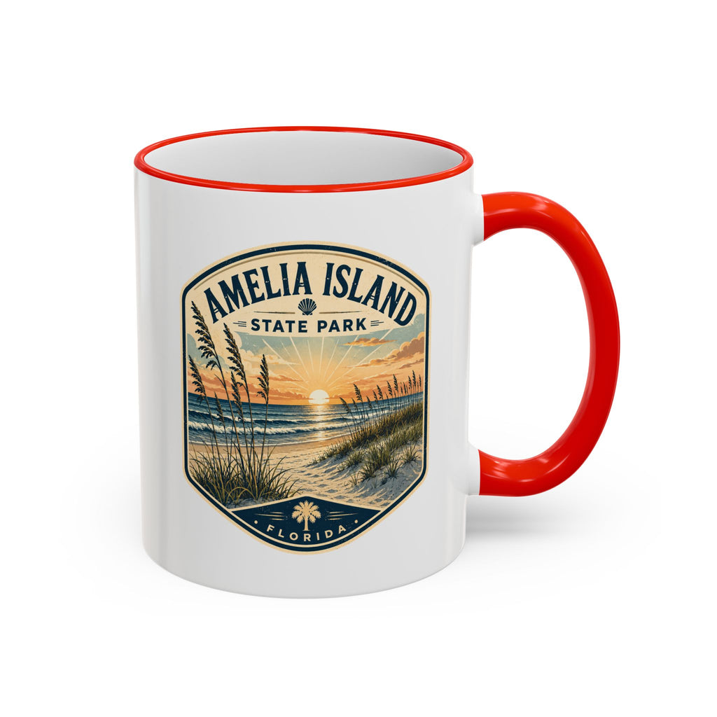 Amelia Island Vintage Mug — Accent Rim & Handle 11oz/15oz