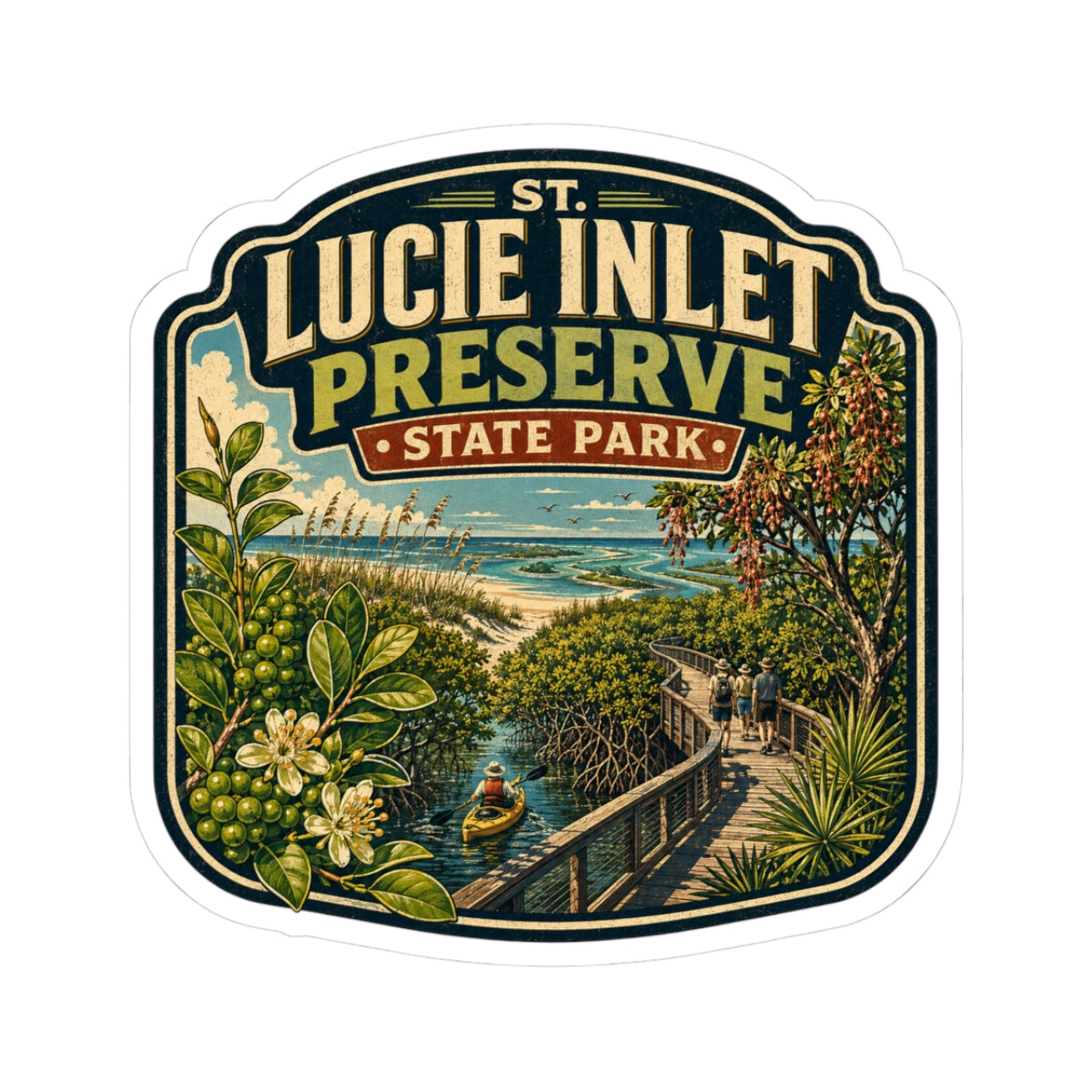 St. Lucie Inlet Preserve State Park Sticker — Vintage Nature Park Decal