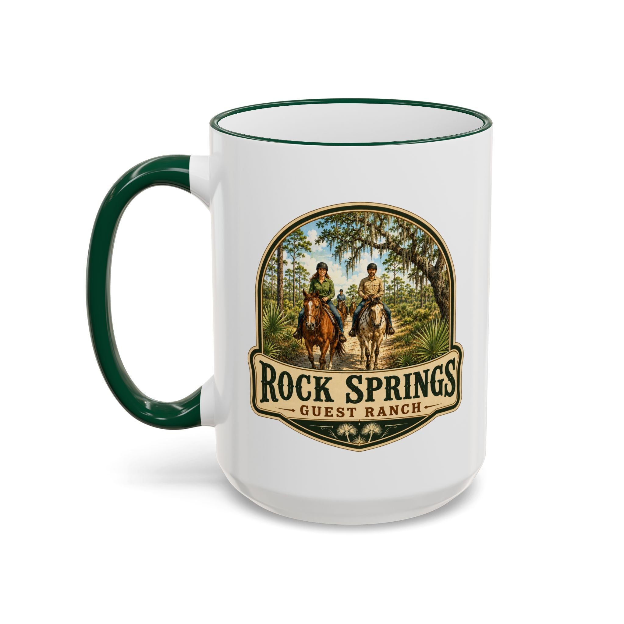 Rock Springs Guest Ranch Vintage Mug — Accent Rim & Handle 11oz/15oz